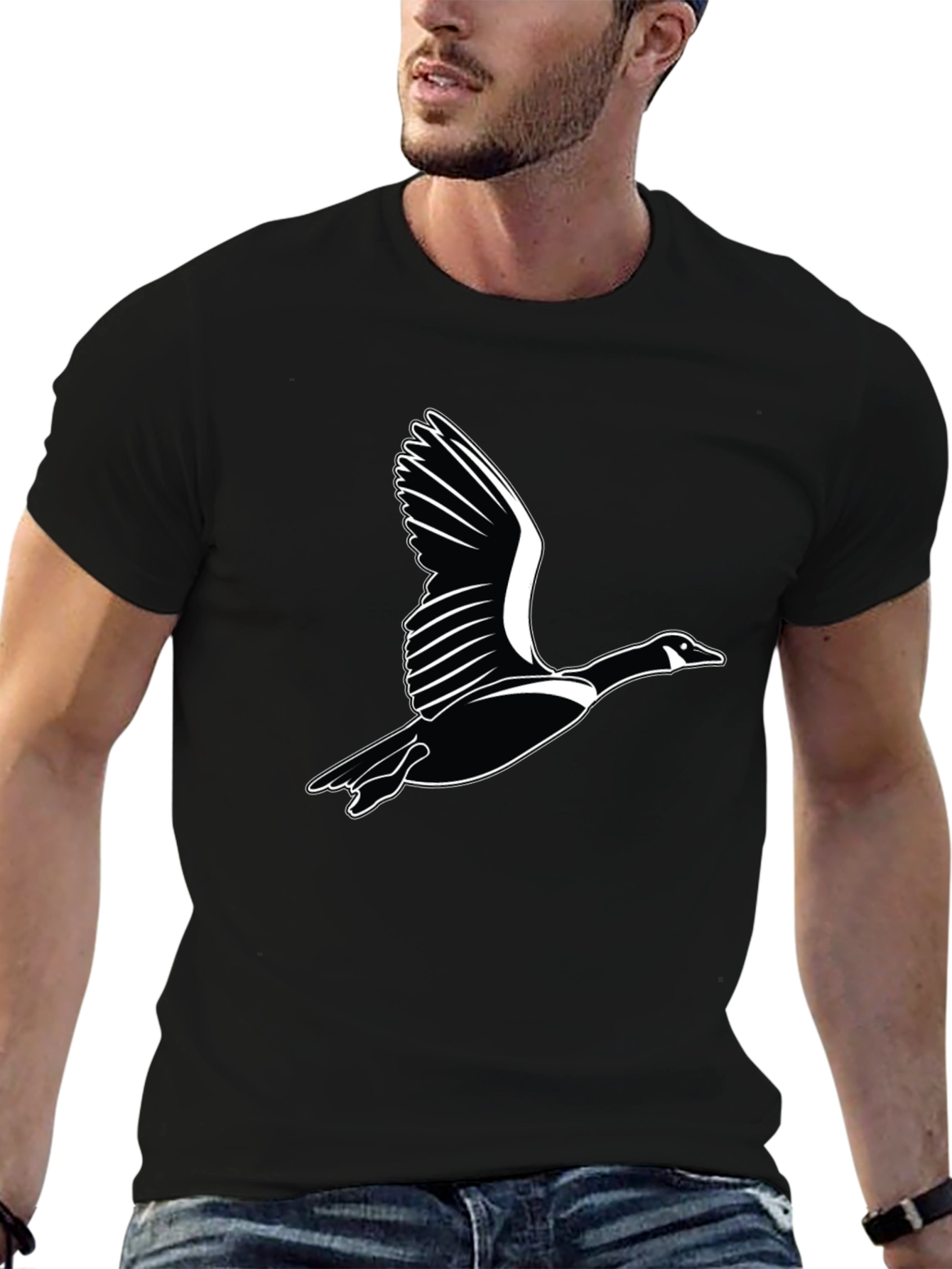 Flying Goose Graphic Black T-Shirt
