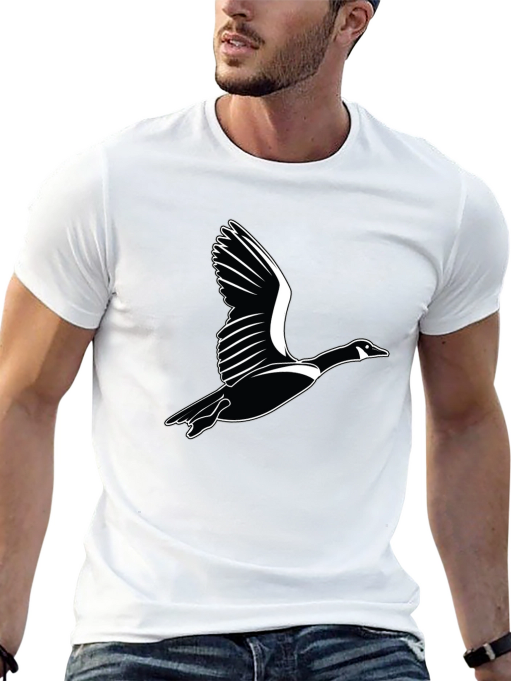 Flying Goose Graphic Black T-Shirt
