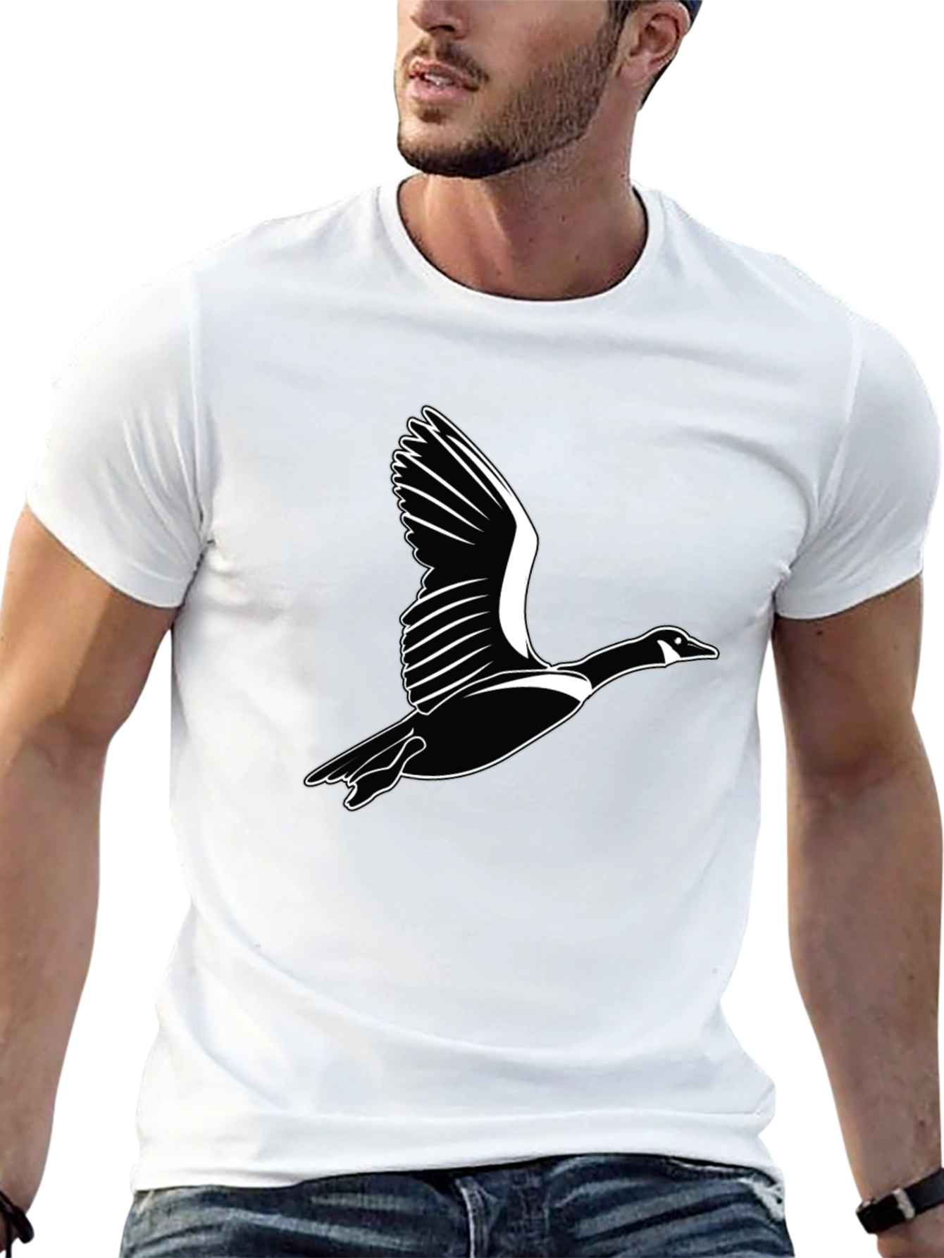 Flying Goose Graphic Black T-Shirt