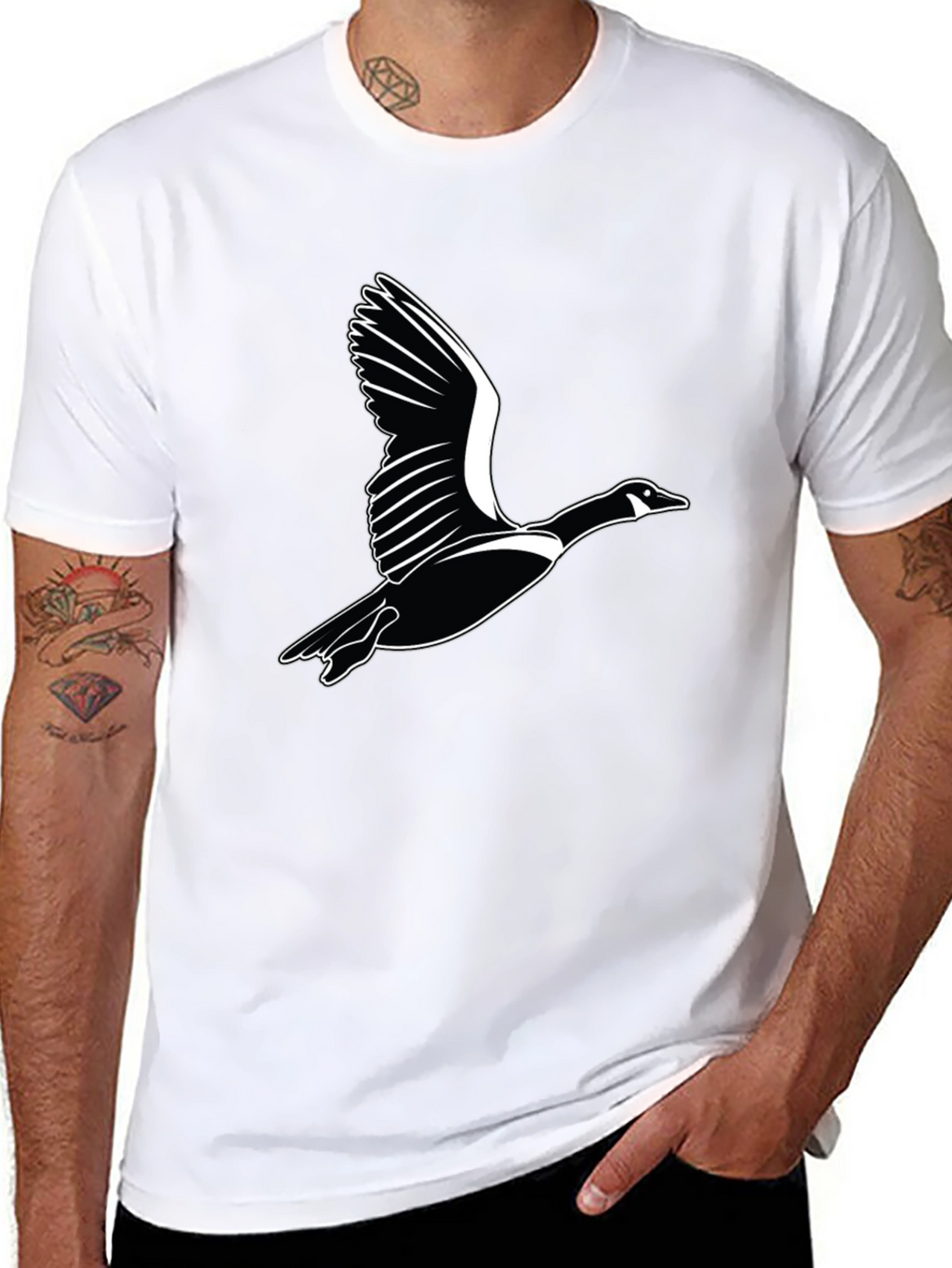 Flying Goose Graphic Black T-Shirt