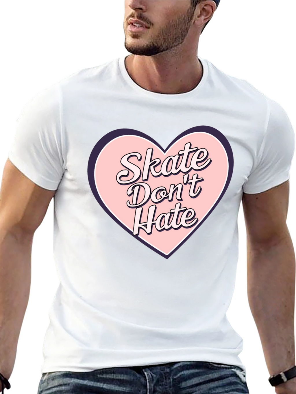 Skate Dont Hate Graphic Tee - Black Cotton T-Shirt
