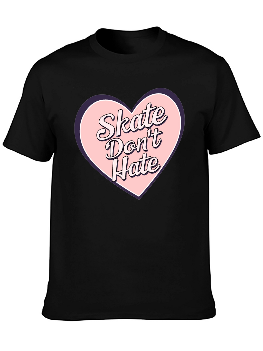 Skate Dont Hate Graphic Tee - Black Cotton T-Shirt