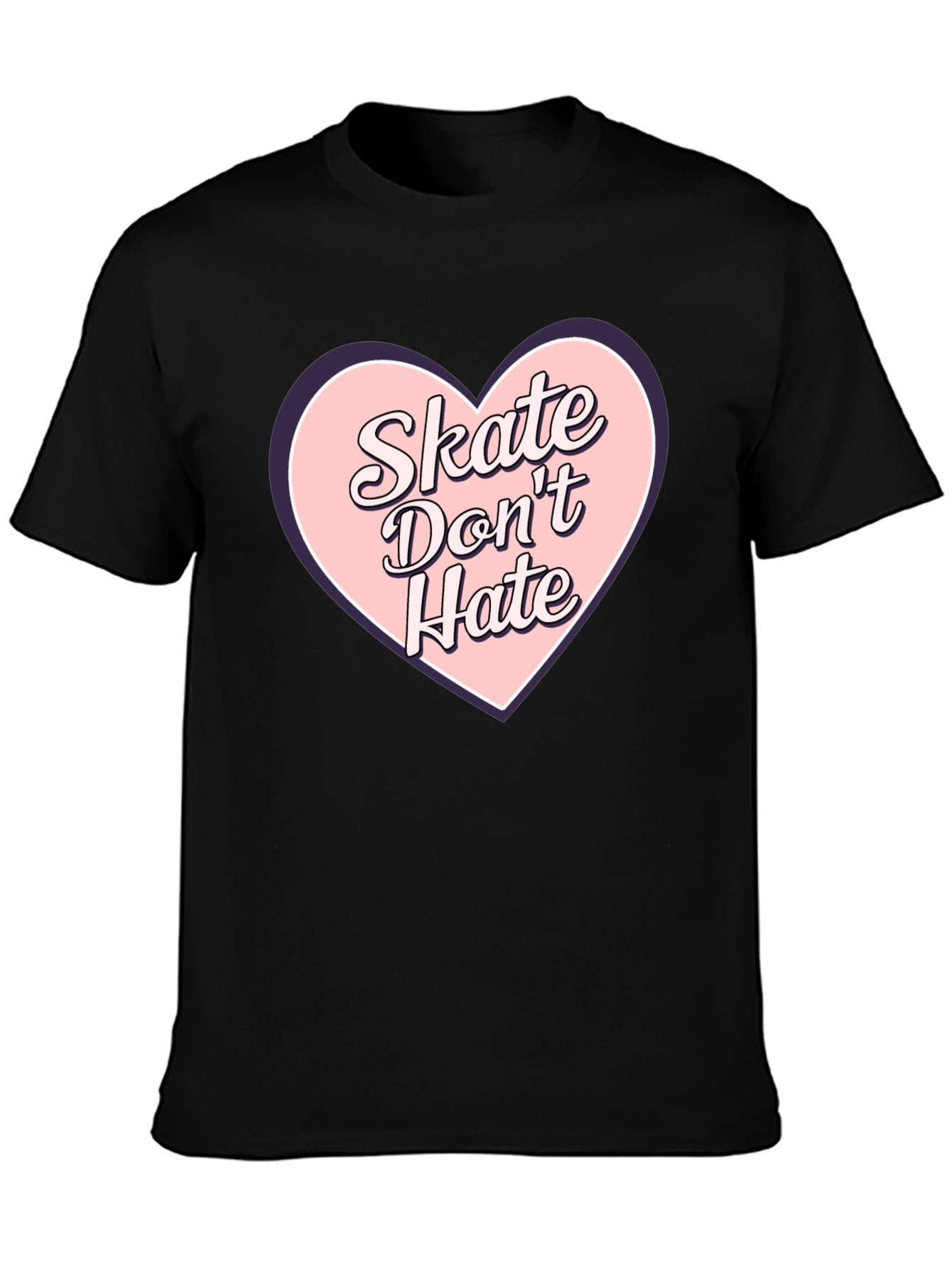 Skate Dont Hate Graphic Tee - Black Cotton T-Shirt