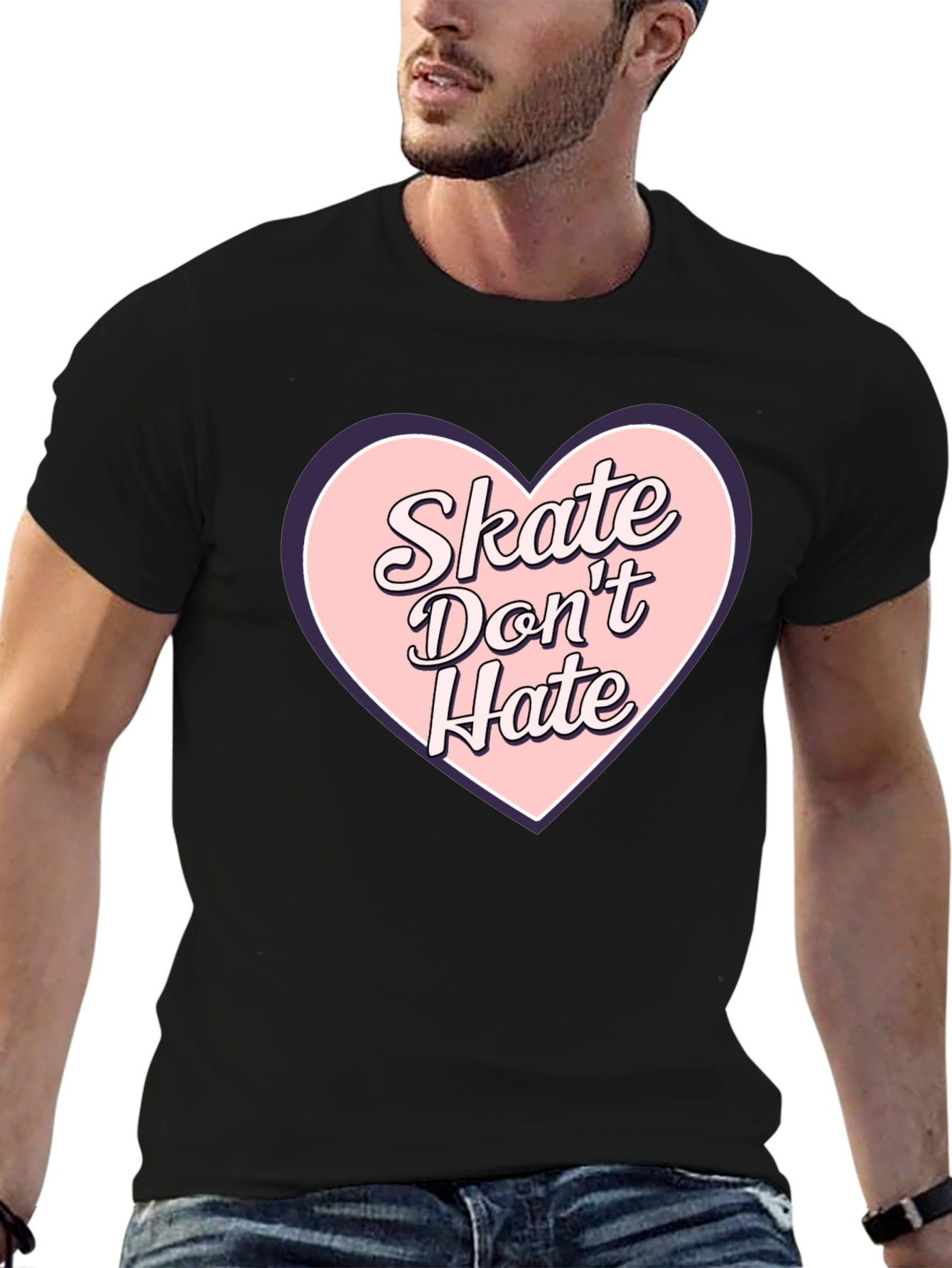 Skate Dont Hate Graphic Tee - Black Cotton T-Shirt