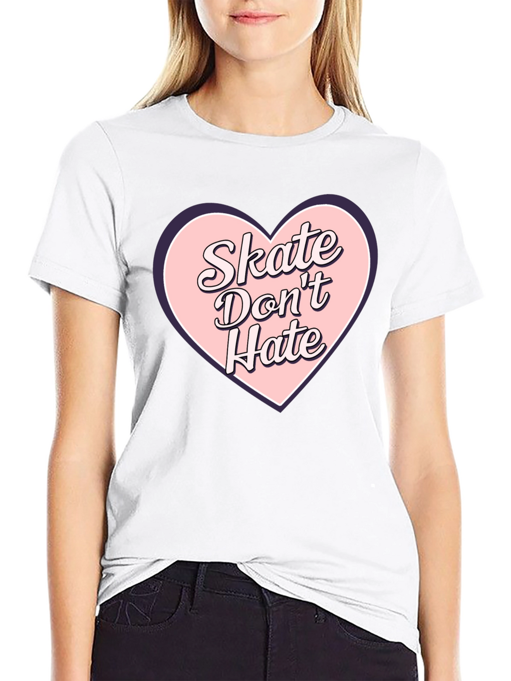 Skate Dont Hate Graphic Tee - Black Cotton T-Shirt