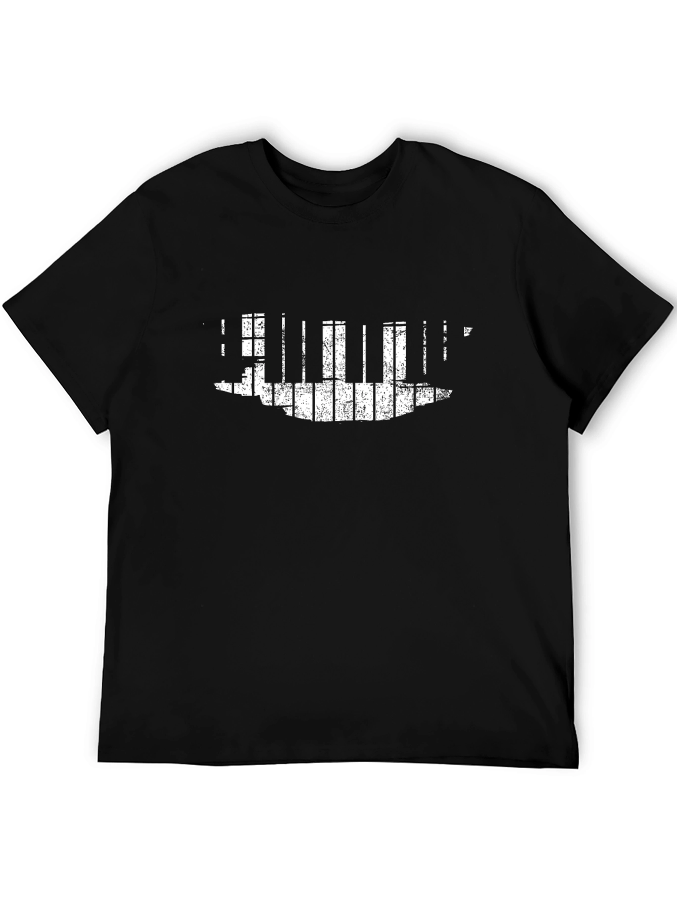 Piano Keys Graphic T-Shirt - Black