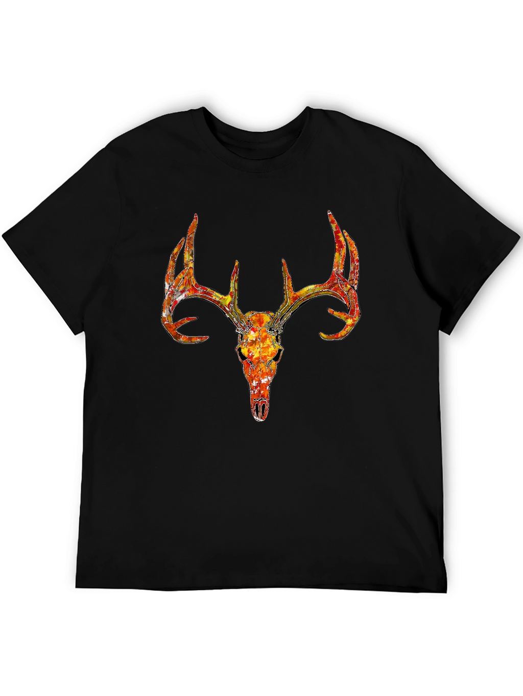 Deer Skull Graphic T-Shirt - Black