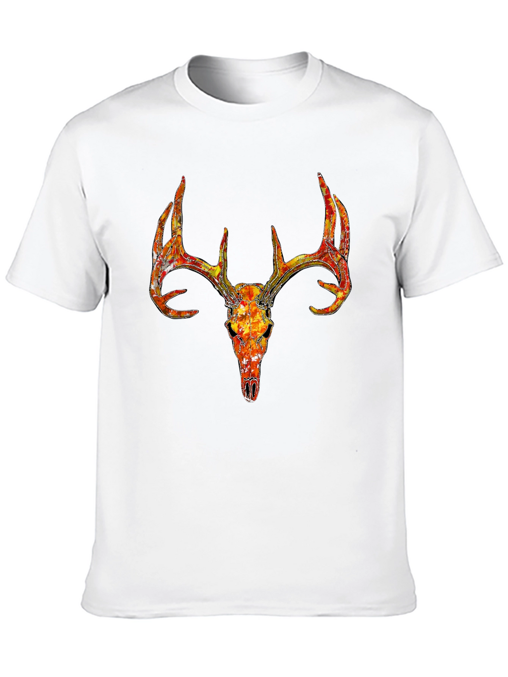 Deer Skull Graphic T-Shirt - Black