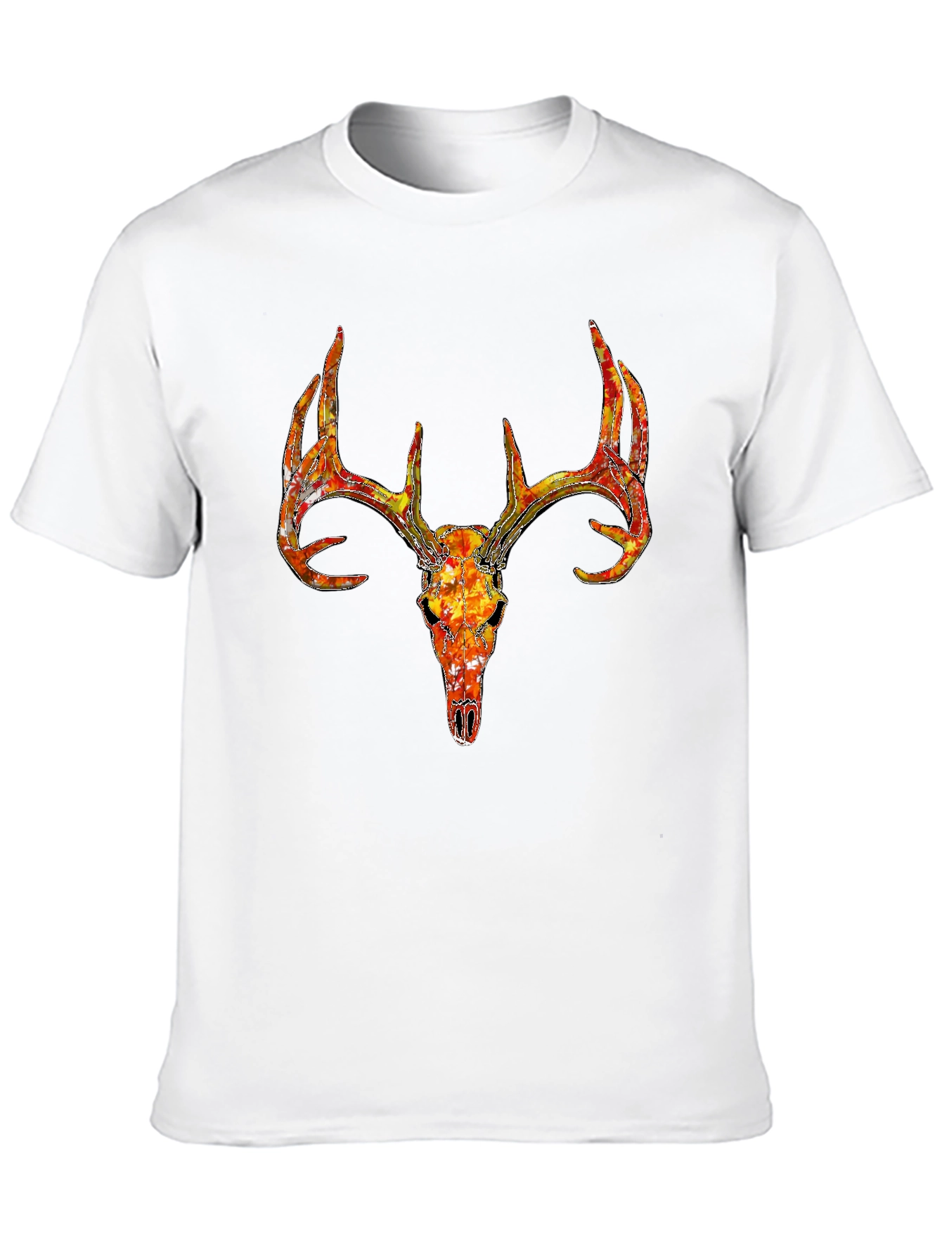Deer Skull Graphic T-Shirt - Black