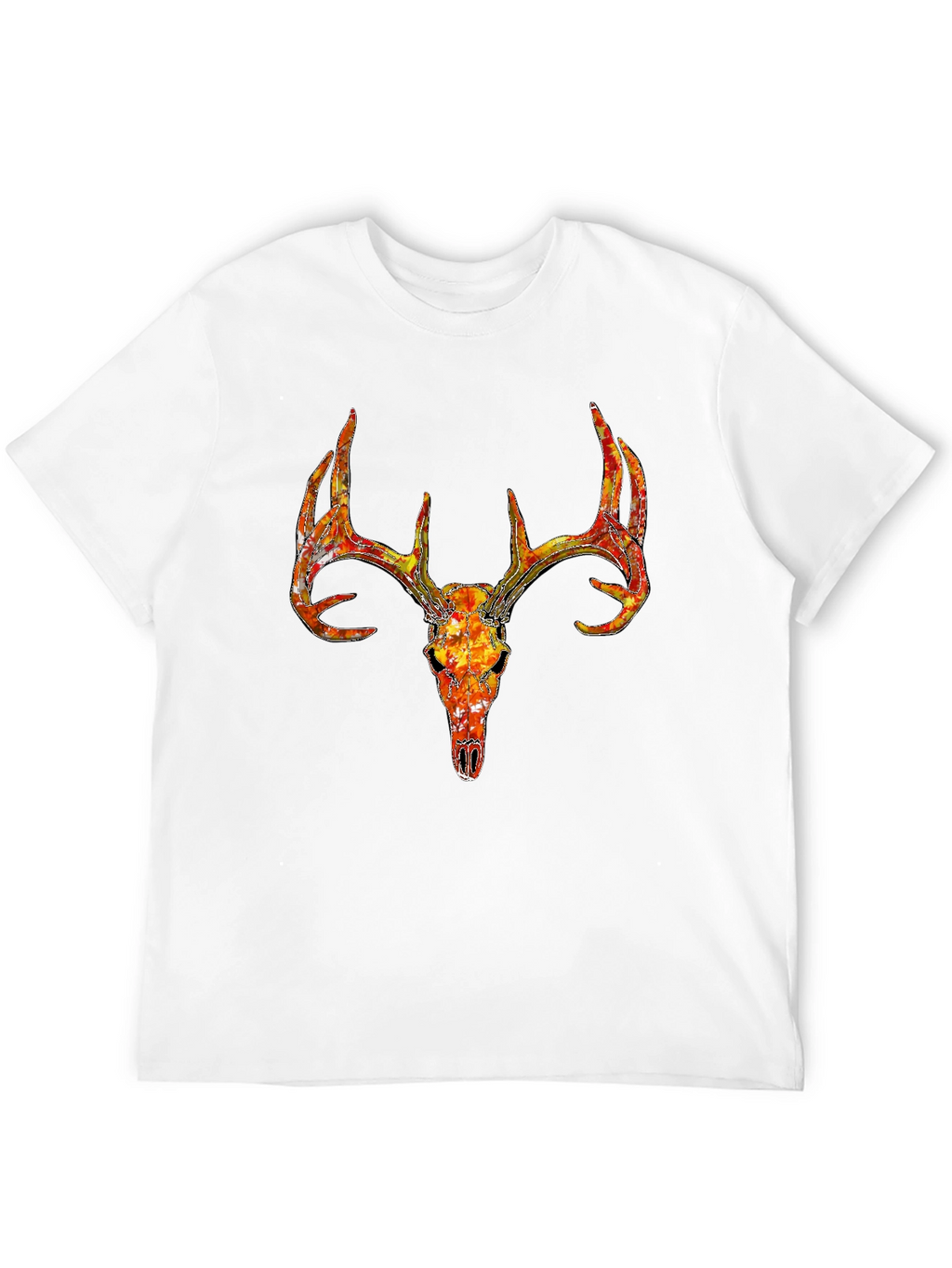 Deer Skull Graphic T-Shirt - Black