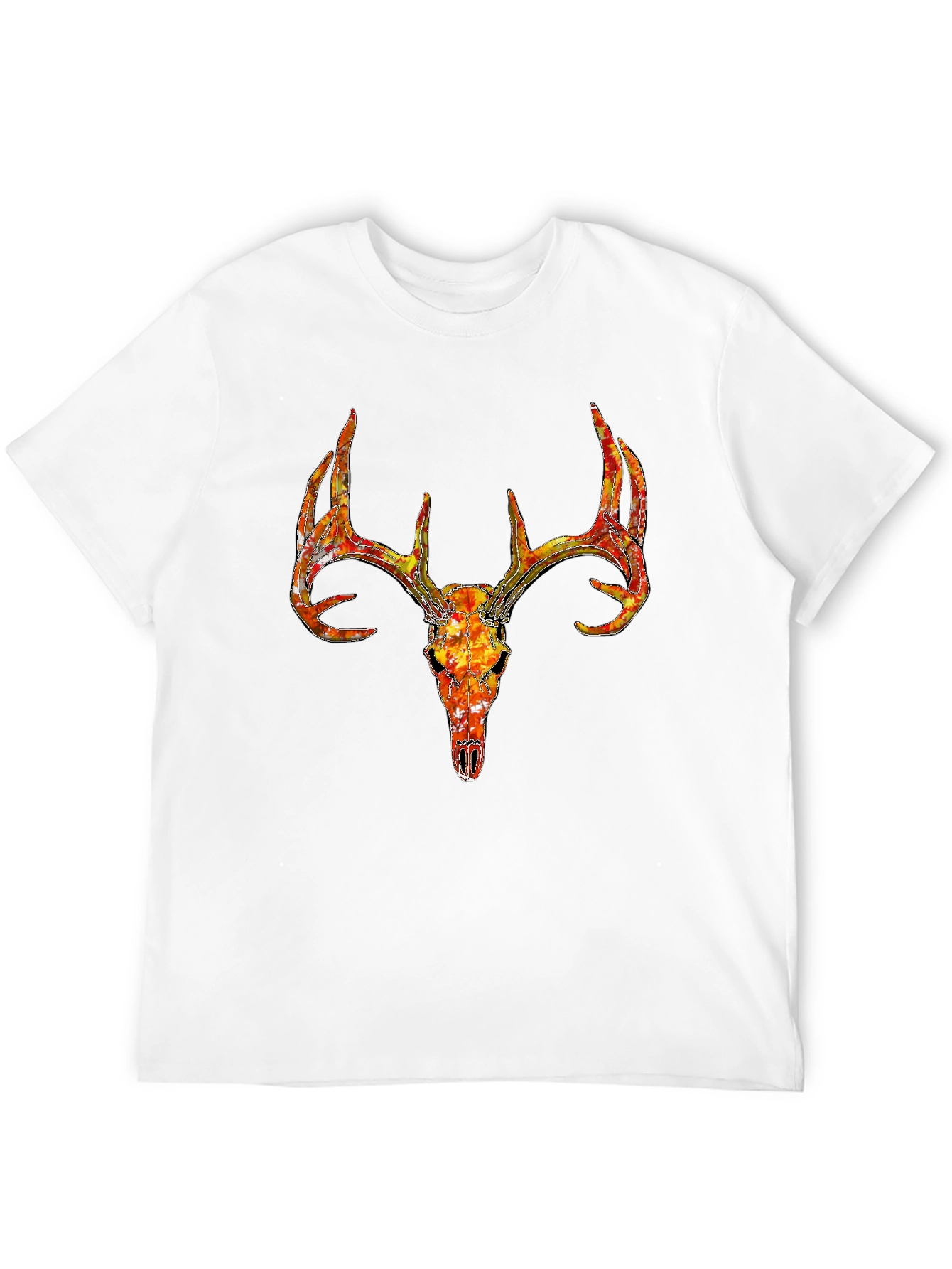 Deer Skull Graphic T-Shirt - Black