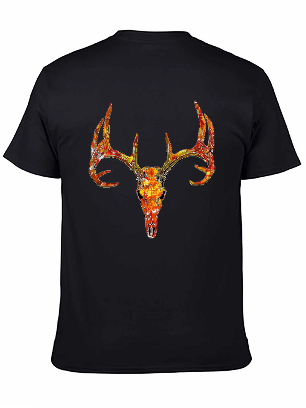 Deer Skull Graphic T-Shirt - Black