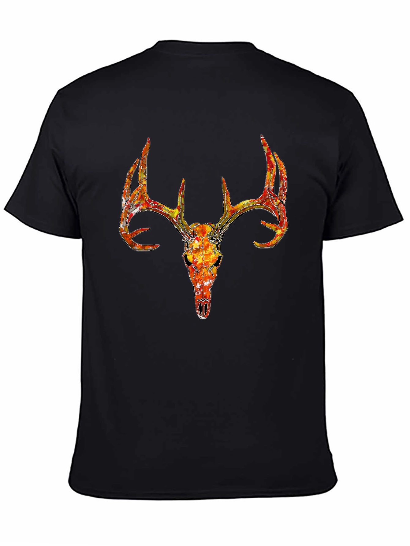 Deer Skull Graphic T-Shirt - Black