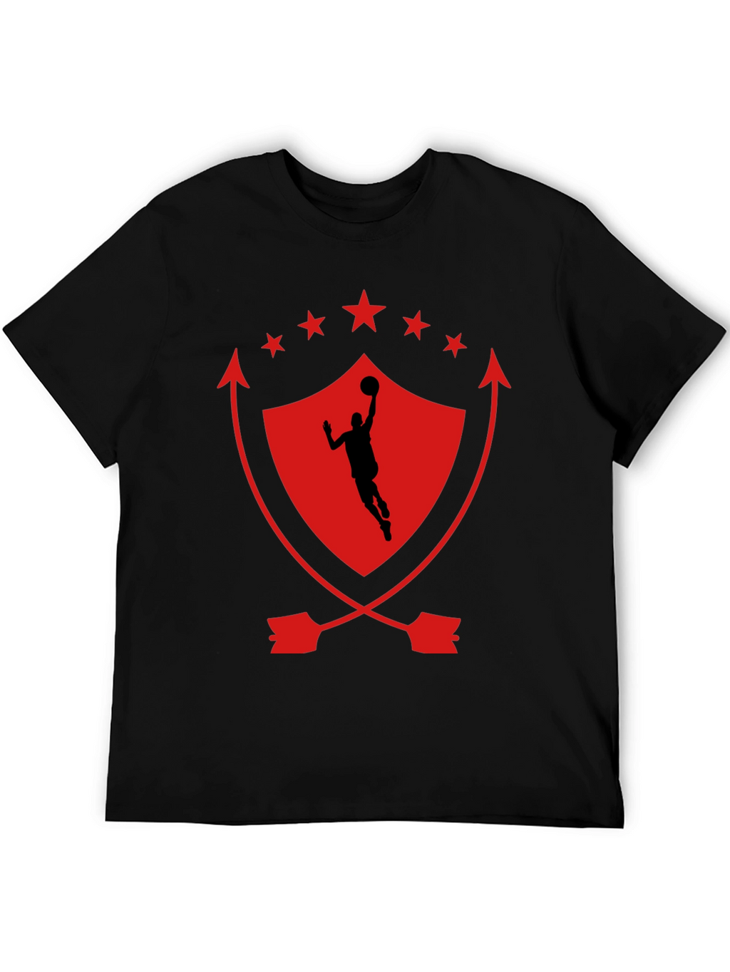 Basketball Shield Graphic T-Shirt - Black