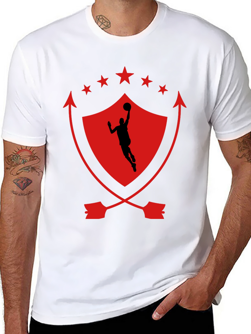 Basketball Shield Graphic T-Shirt - Black