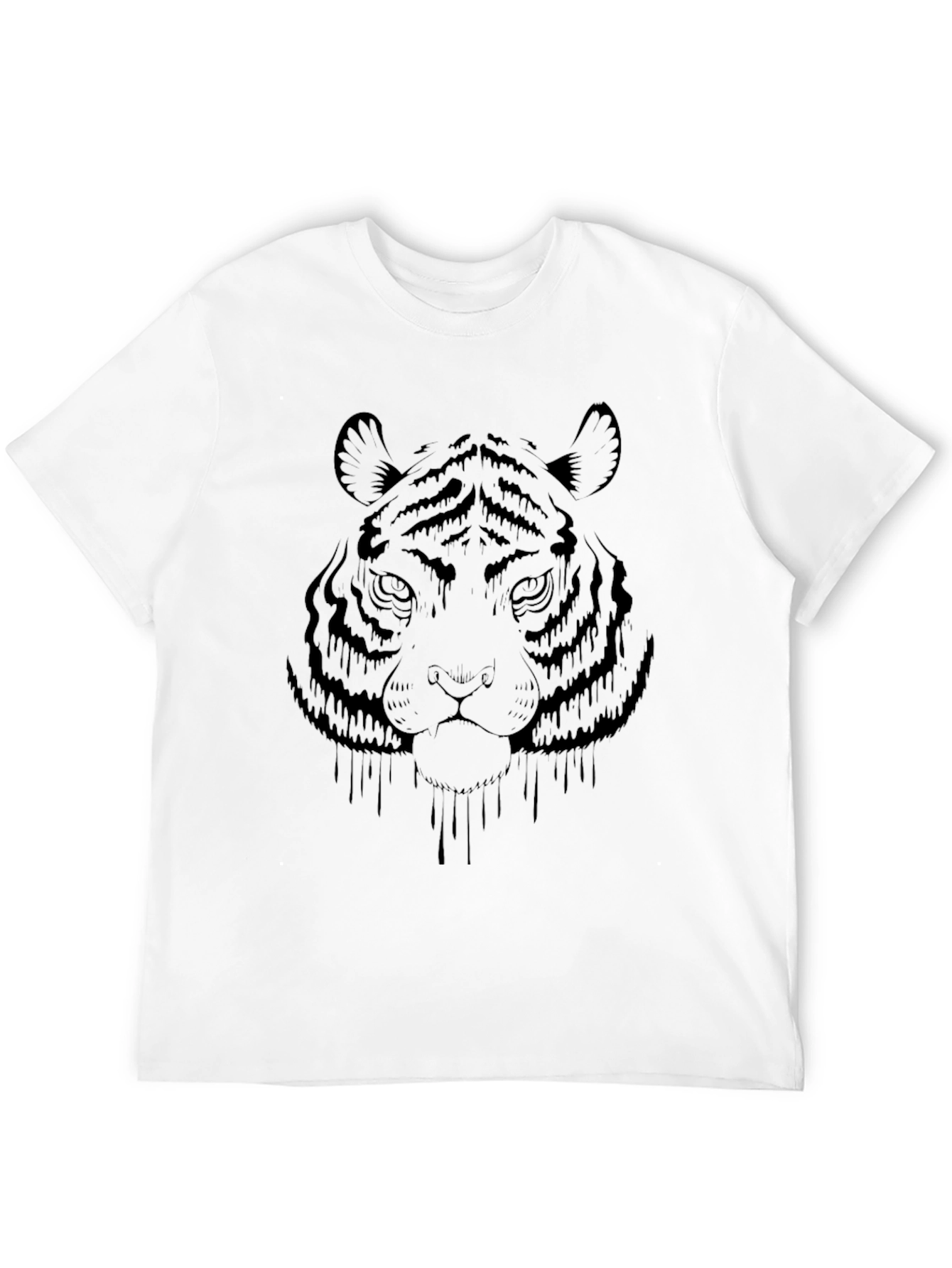 Mens Black Tiger Graphic Tee