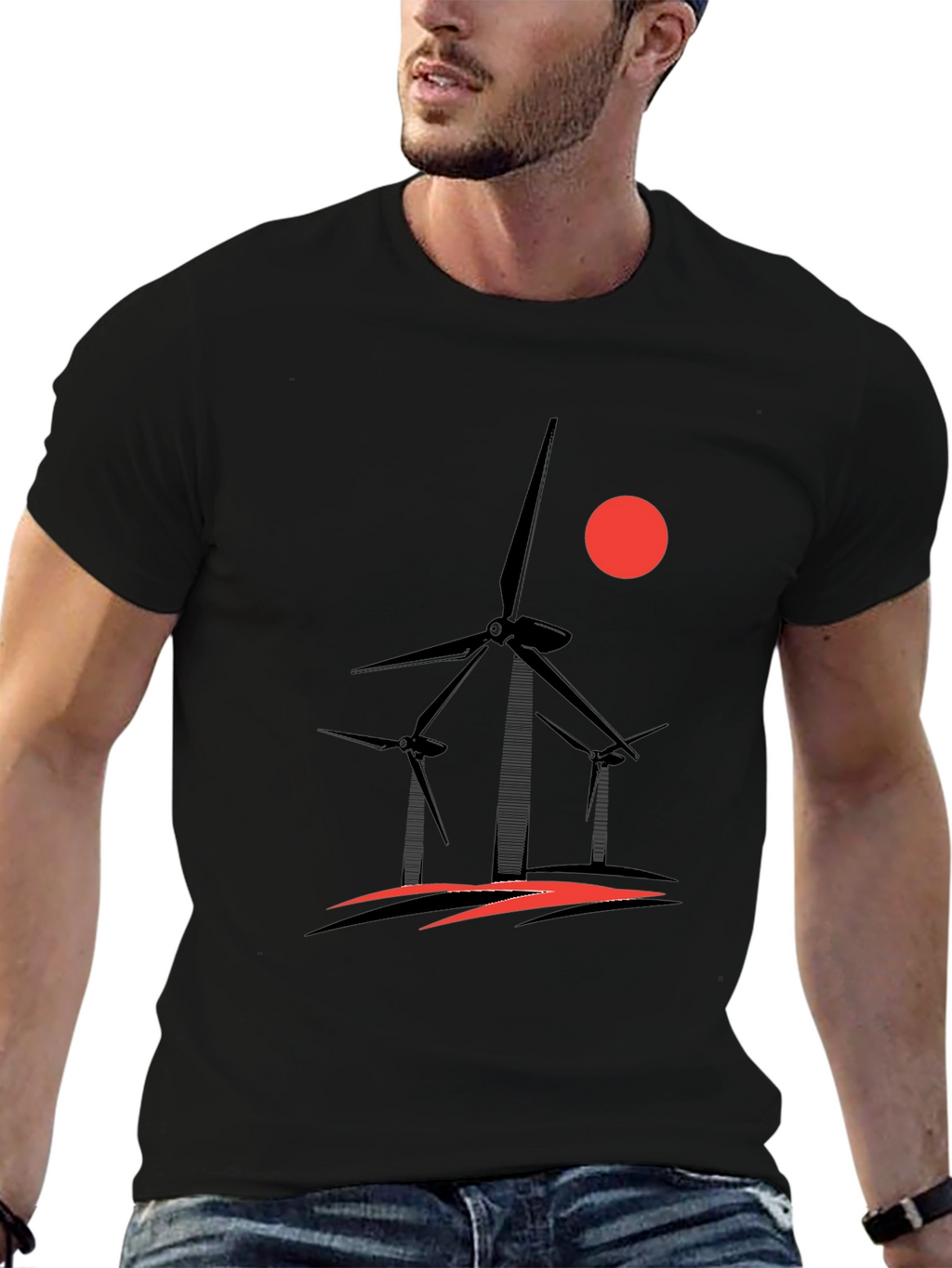 Wind Turbine Graphic T-Shirt