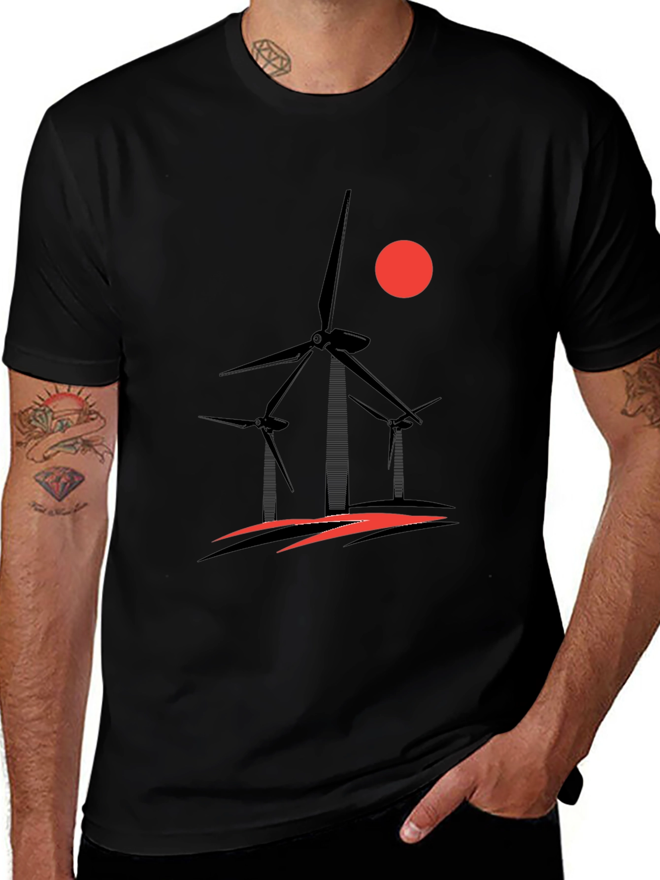 Wind Turbine Graphic T-Shirt