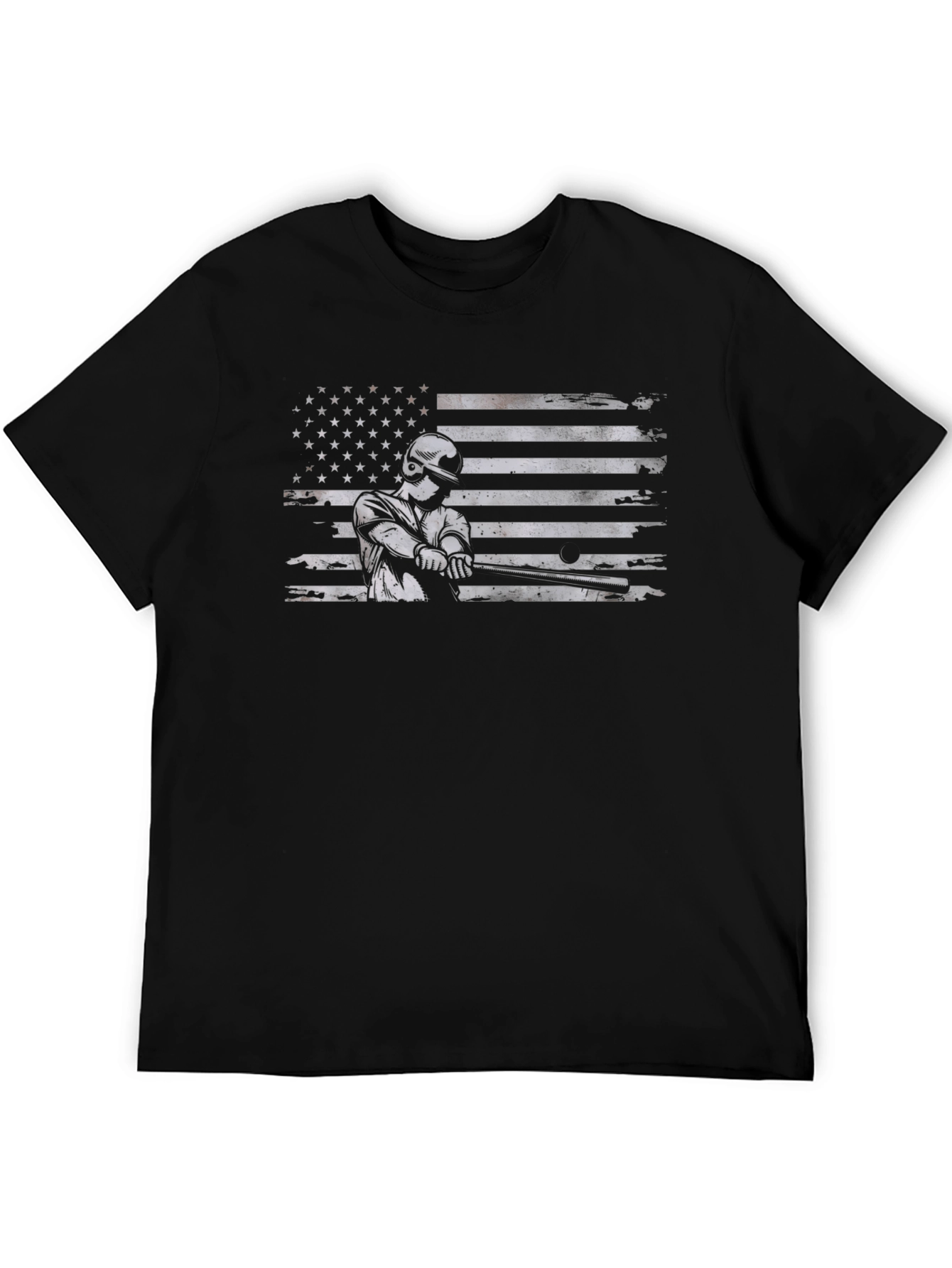 Baseball USA Flag Graphic T-Shirt