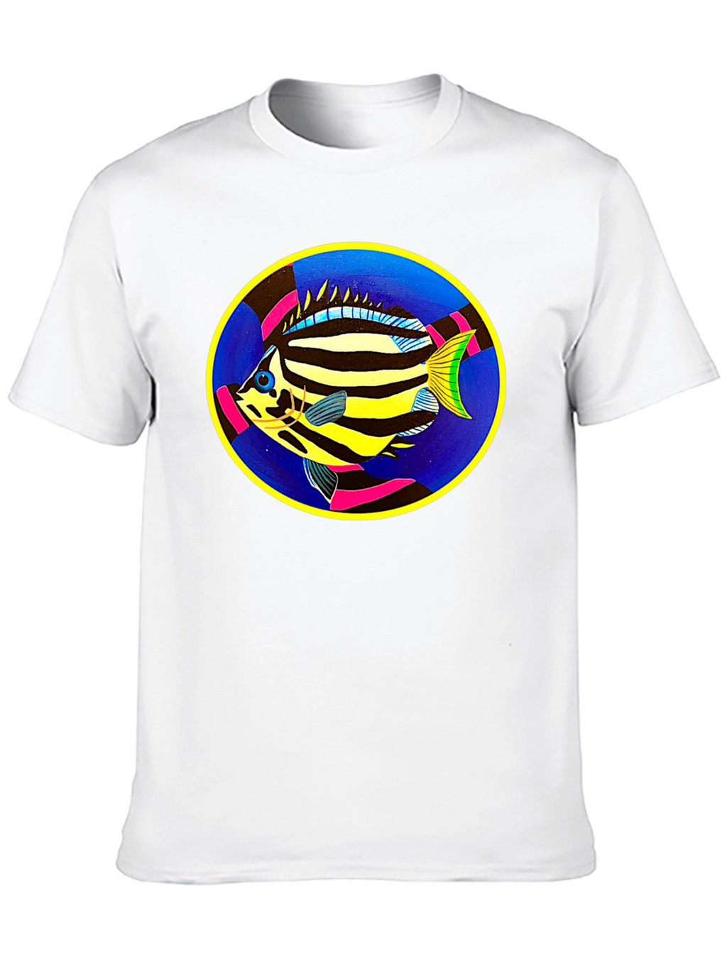 Tropical Fish Graphic Tee - Black Cotton Comfort