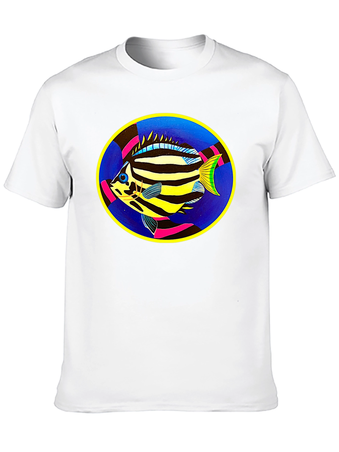 Tropical Fish Graphic Tee - Black Cotton Comfort