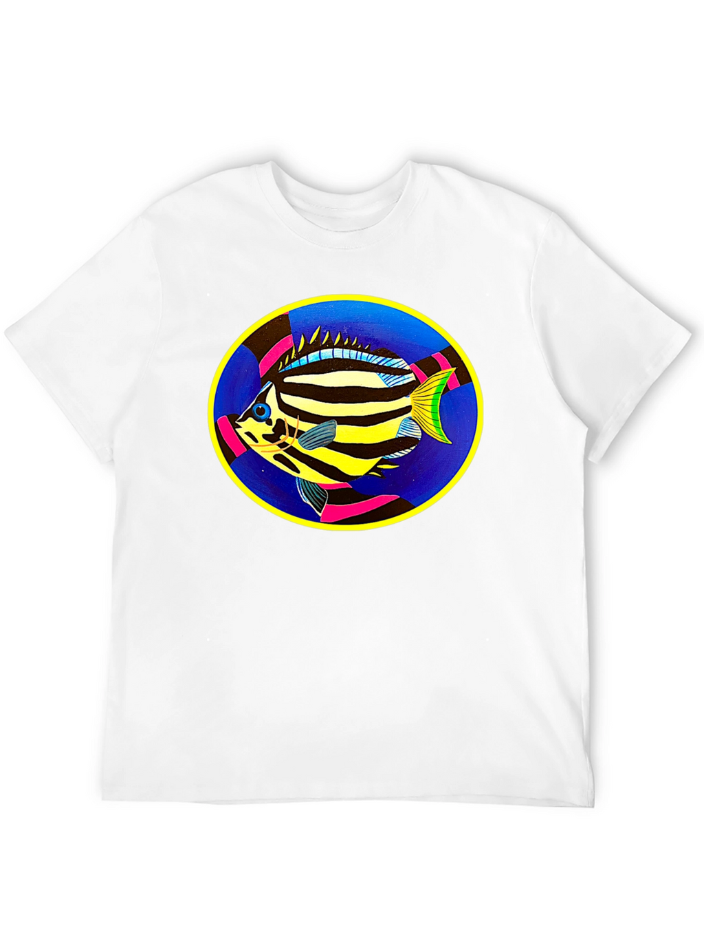 Tropical Fish Graphic Tee - Black Cotton Comfort