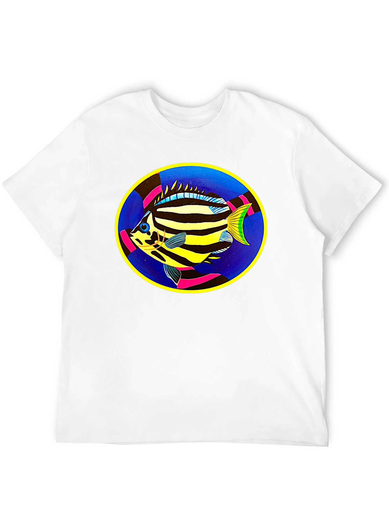 Tropical Fish Graphic Tee - Black Cotton Comfort
