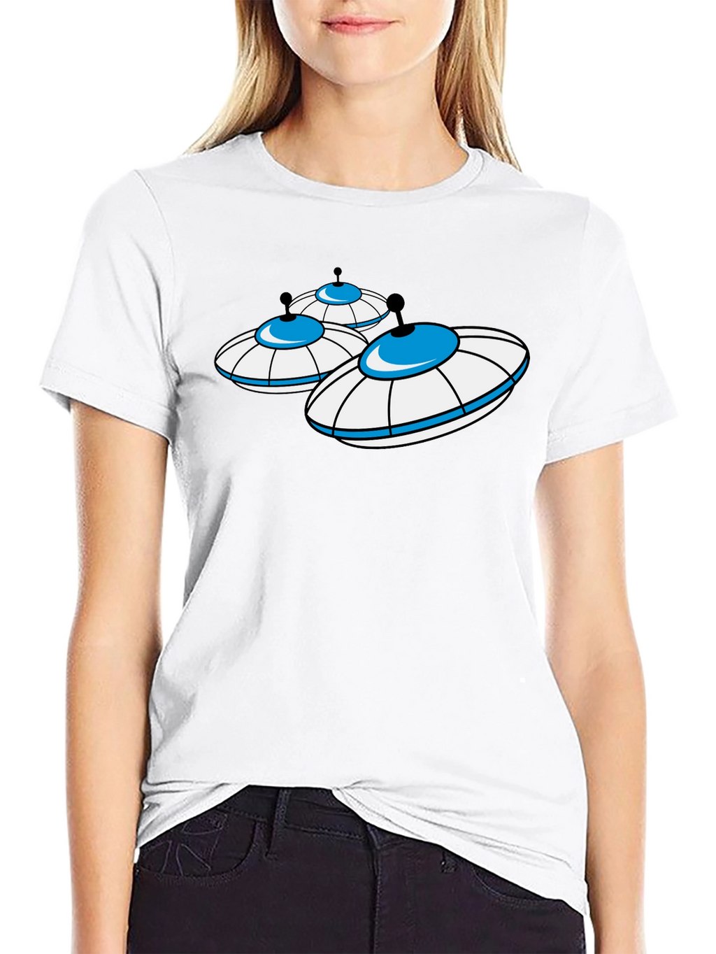 UFO Graphic Tee - Black Cotton T-Shirt