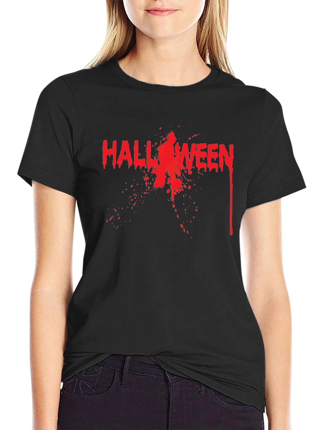 Halloween Blood Splatter Graphic Tee