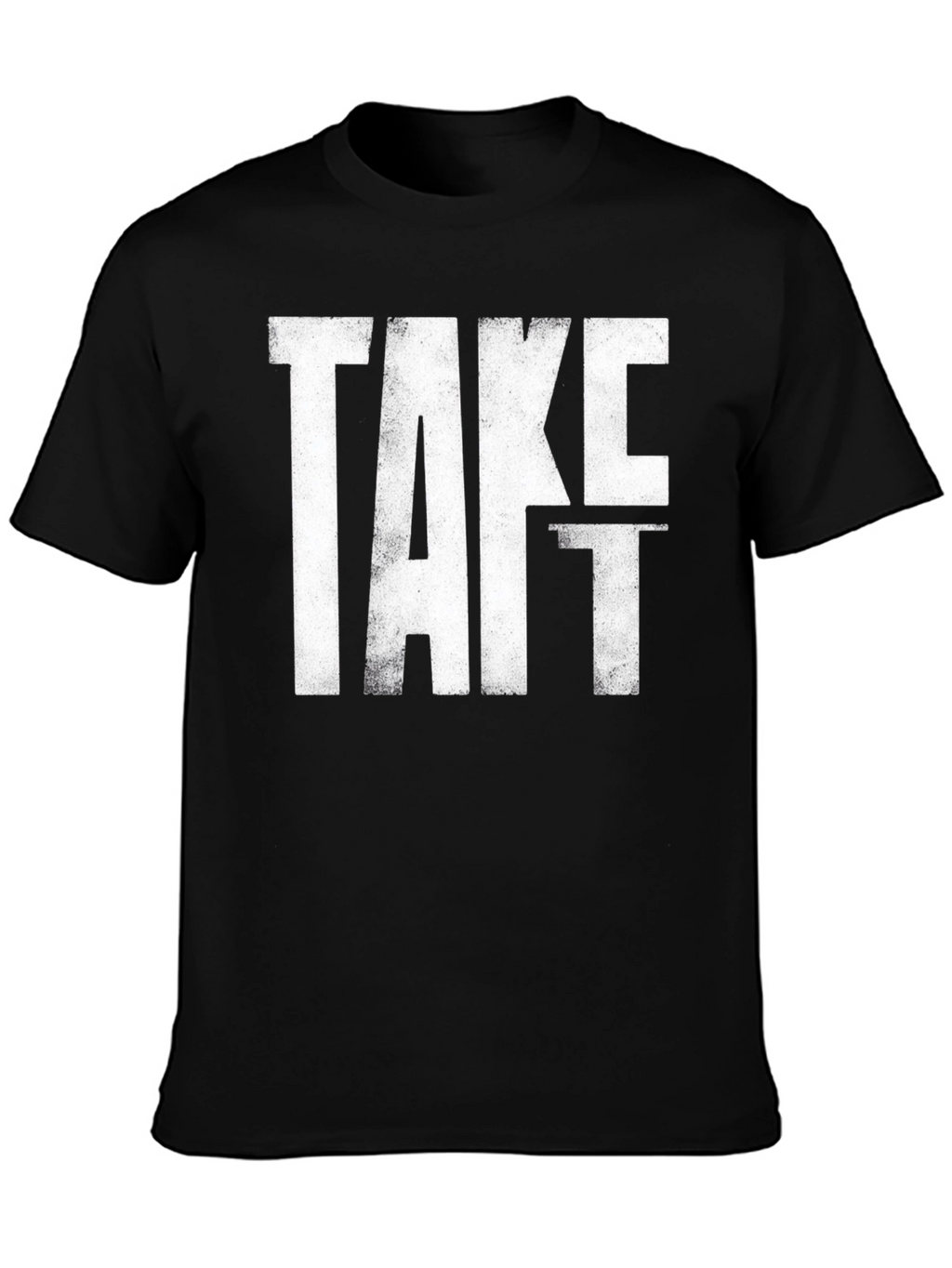 Take It Distressed Graphic Tee - Black Cotton T-Shirt