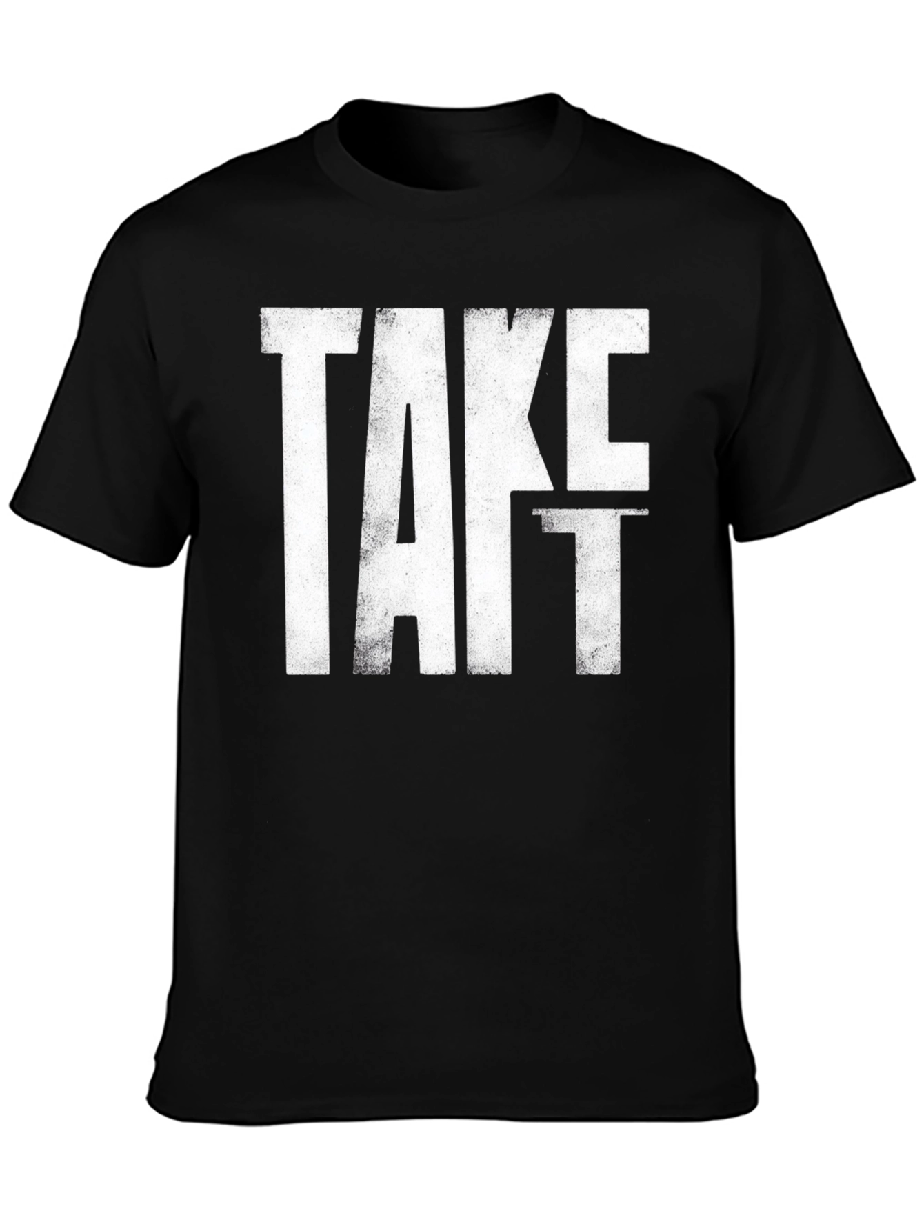Take It Distressed Graphic Tee - Black Cotton T-Shirt