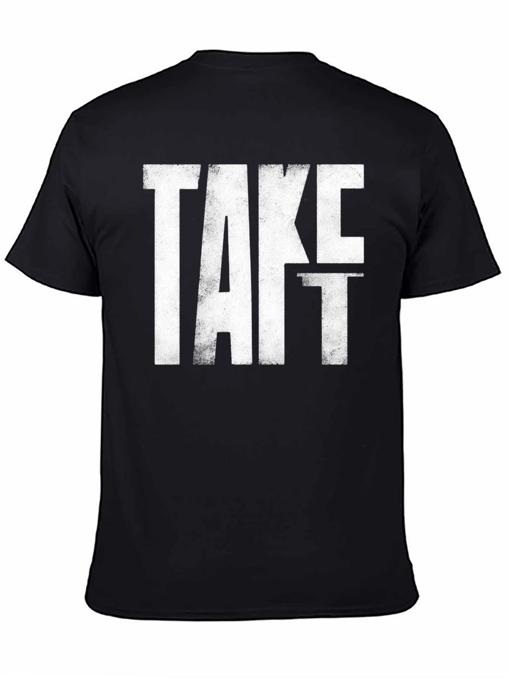 Take It Distressed Graphic Tee - Black Cotton T-Shirt