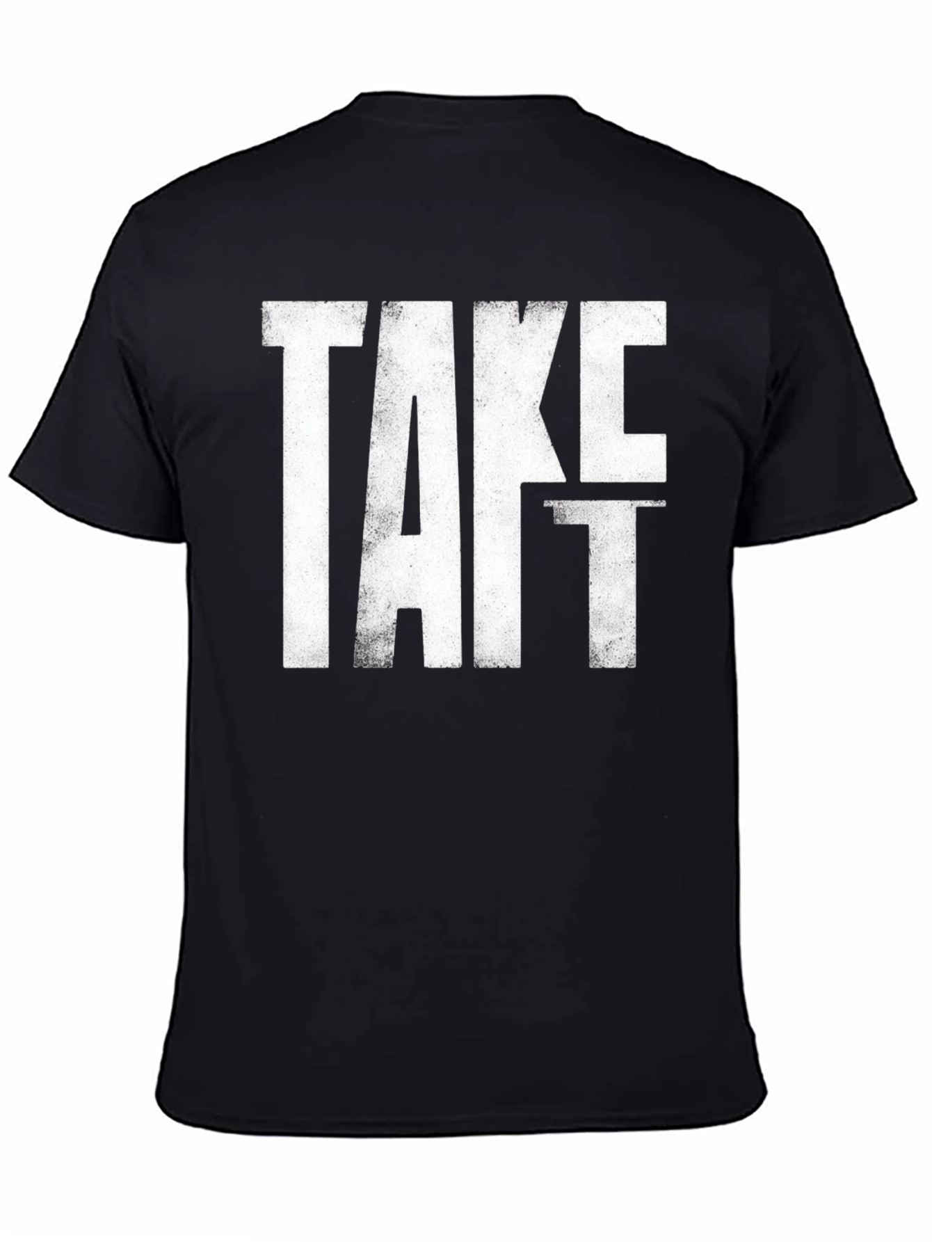 Take It Distressed Graphic Tee - Black Cotton T-Shirt