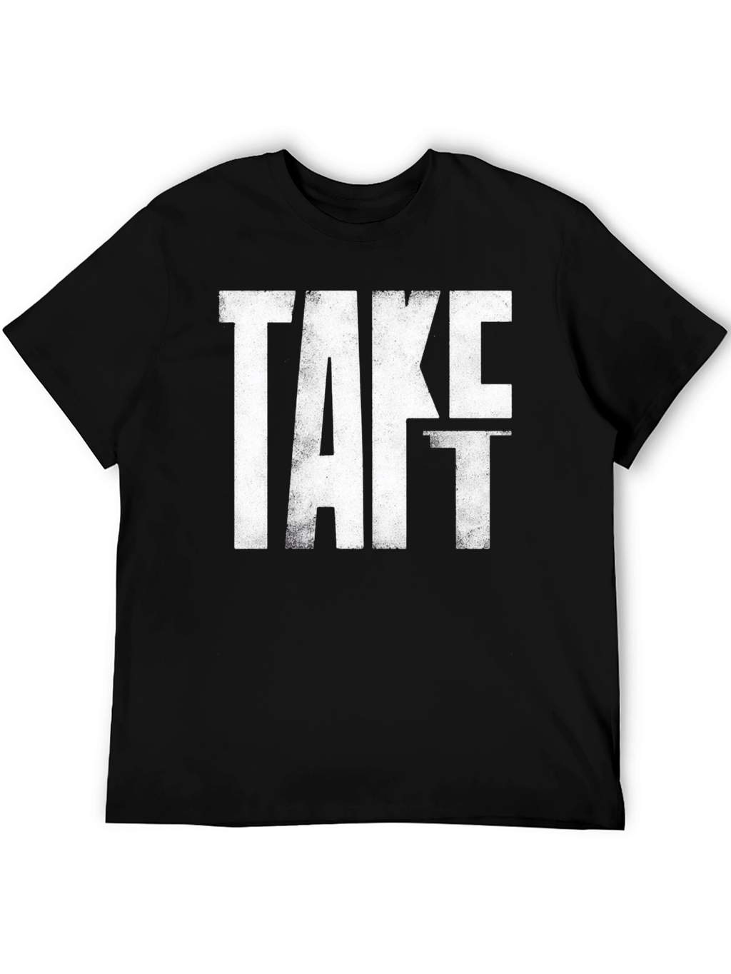 Take It Distressed Graphic Tee - Black Cotton T-Shirt