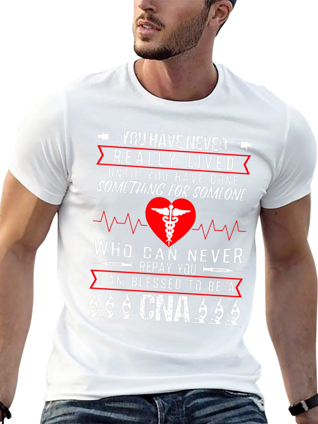 Blessed CNA T-Shirt - Never Really Lived Nurse Tee