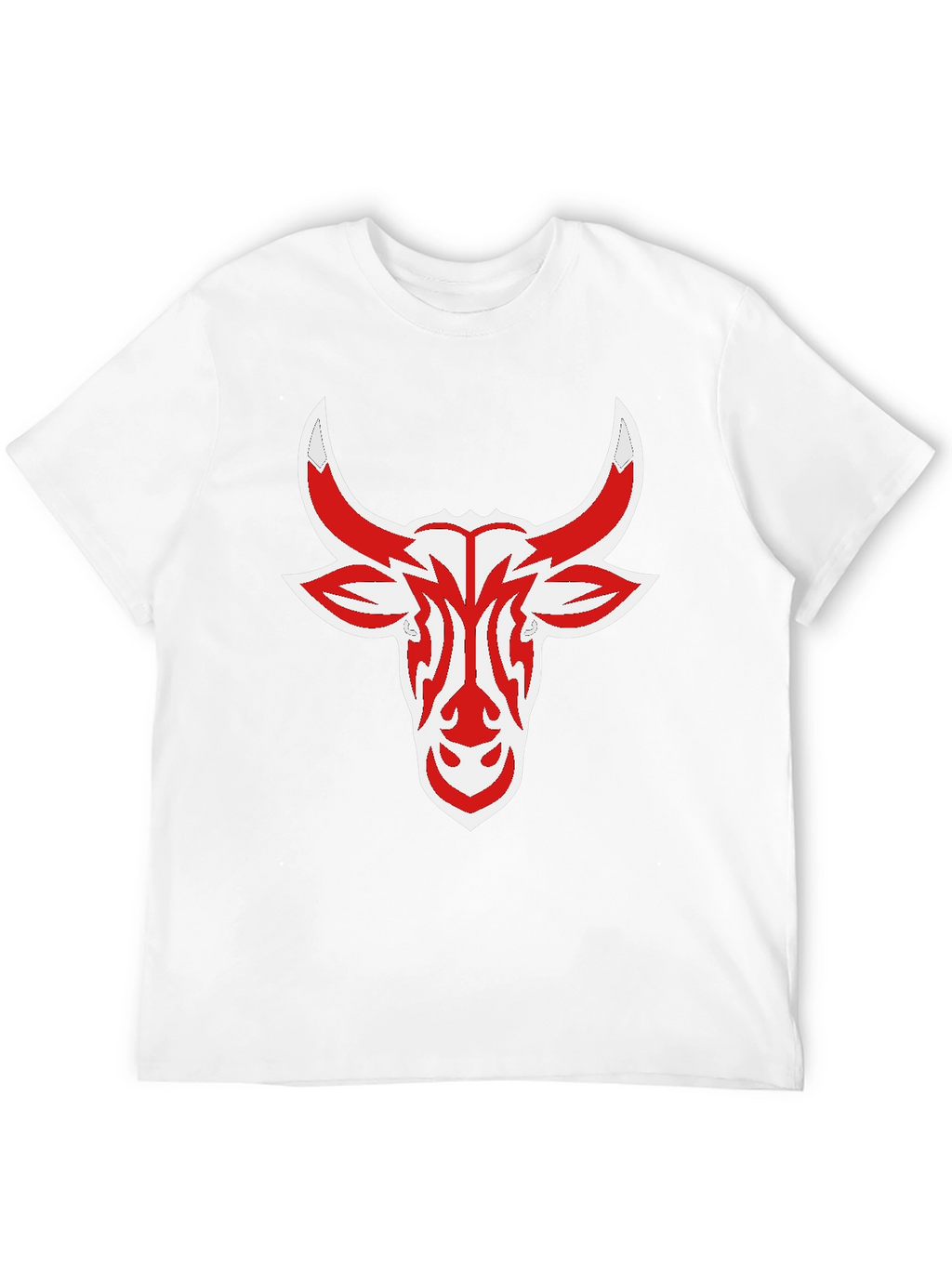 Black Tee with Red Bull Head Design