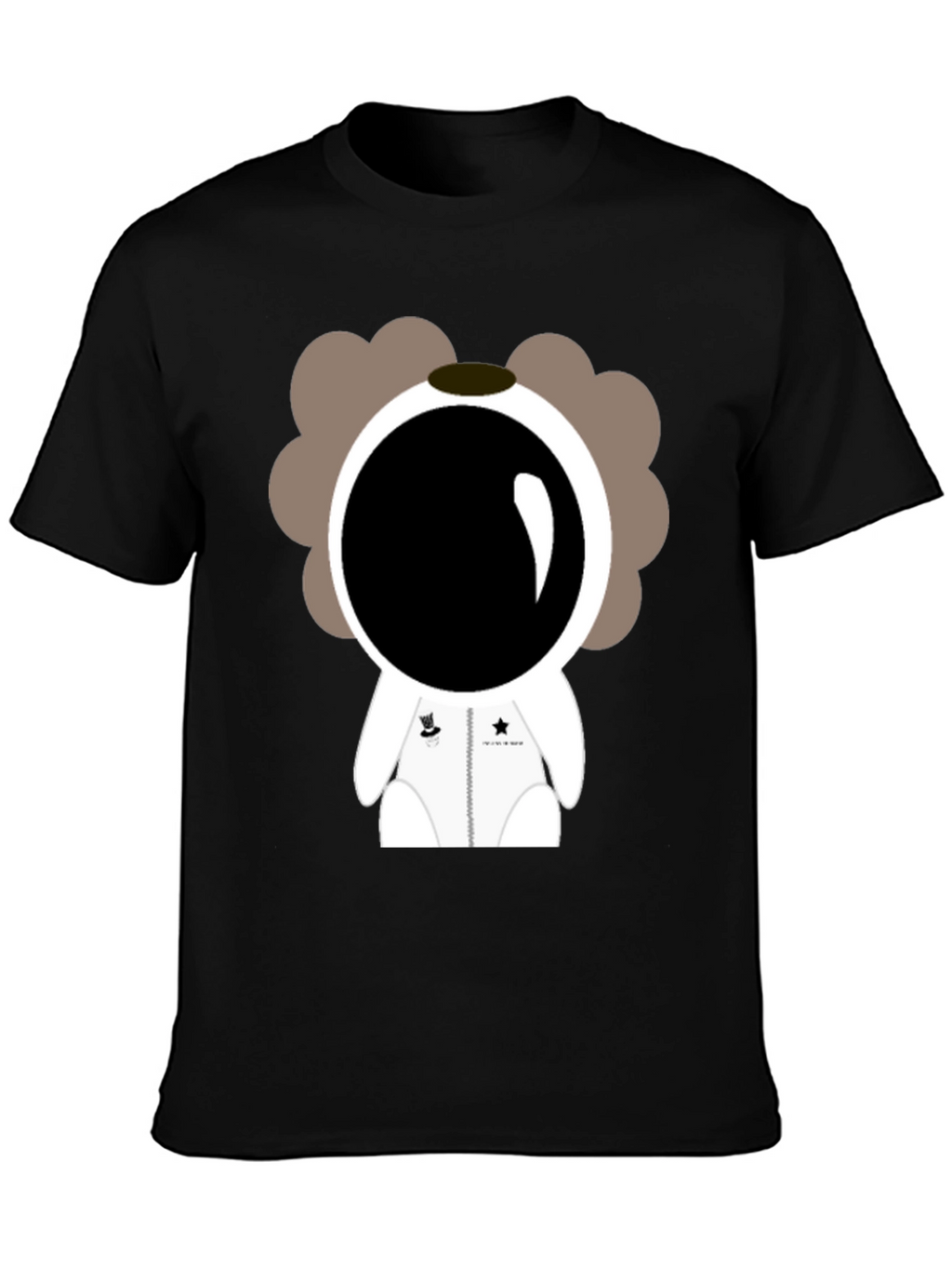Astronaut Cartoon Graphic Black T-Shirt