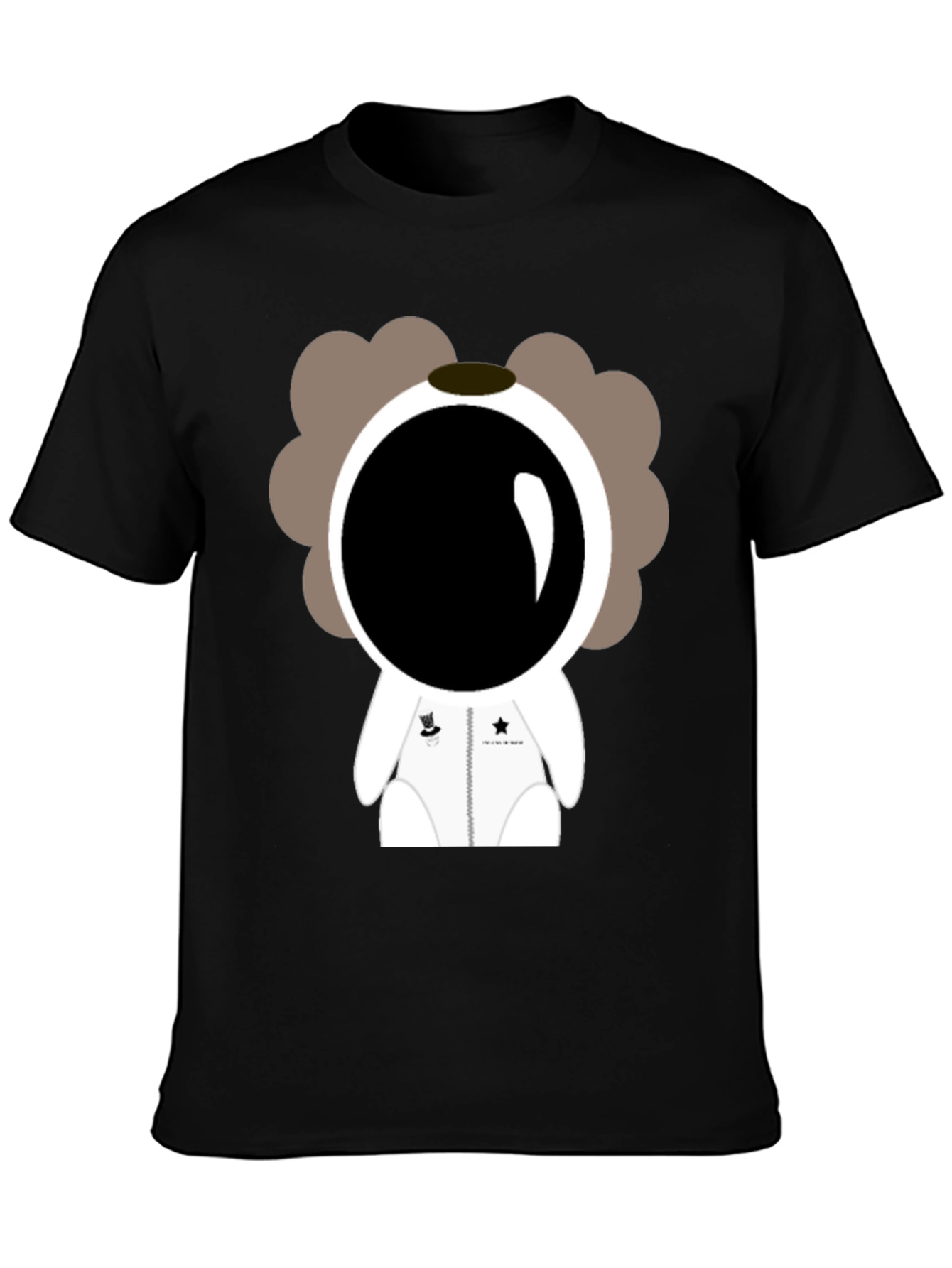 Astronaut Cartoon Graphic Black T-Shirt
