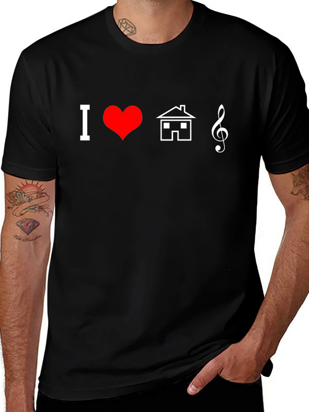 I Love House Music Graphic Tee