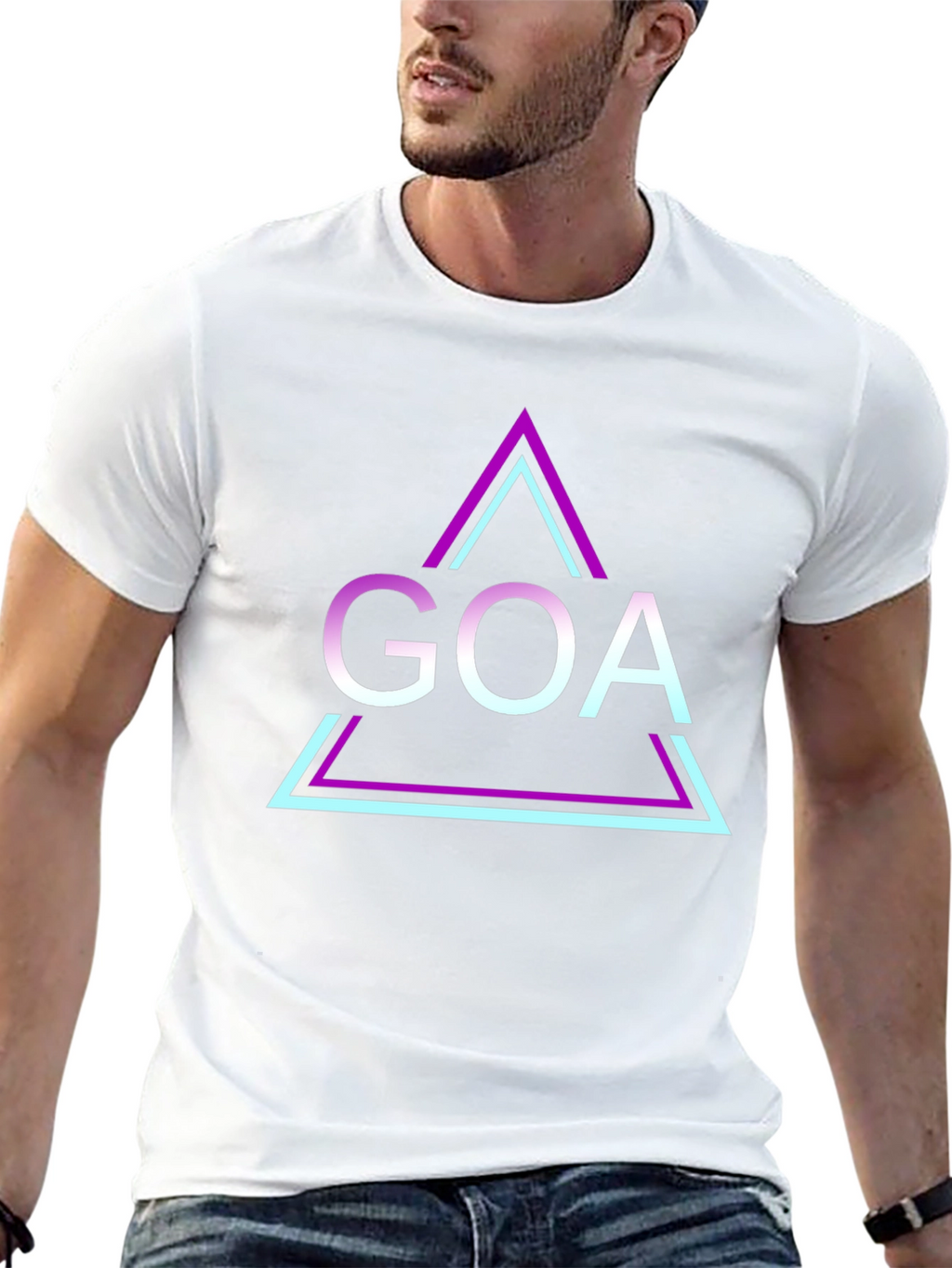 Retro Goa Triangle T-Shirt - Black Graphic Tee