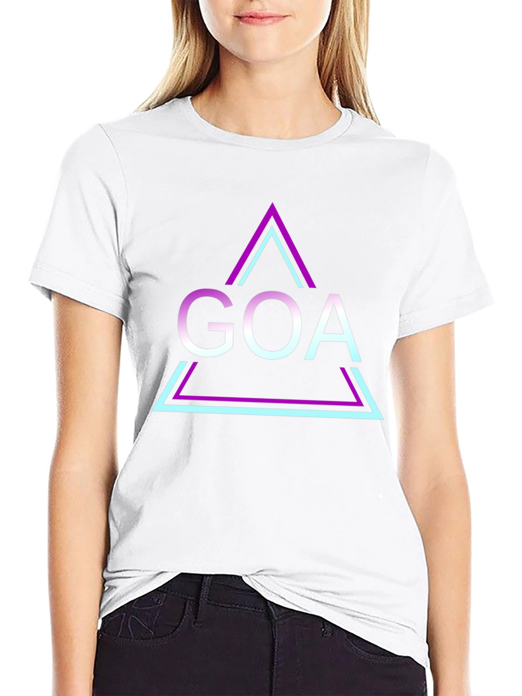 Retro Goa Triangle T-Shirt - Black Graphic Tee