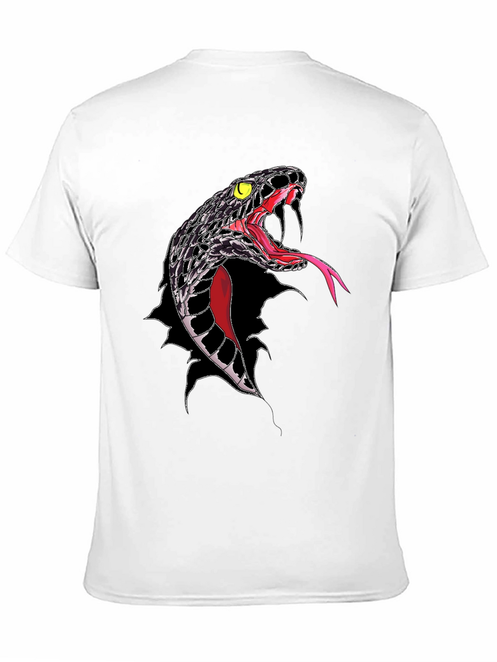 Mens Black Snake Graphic T-Shirt - Bold Reptile Design