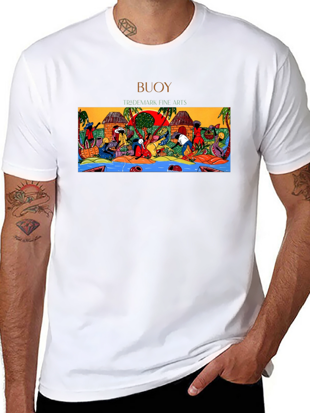 Buoy Trademark Fine Arts Graphic T-Shirt - Black