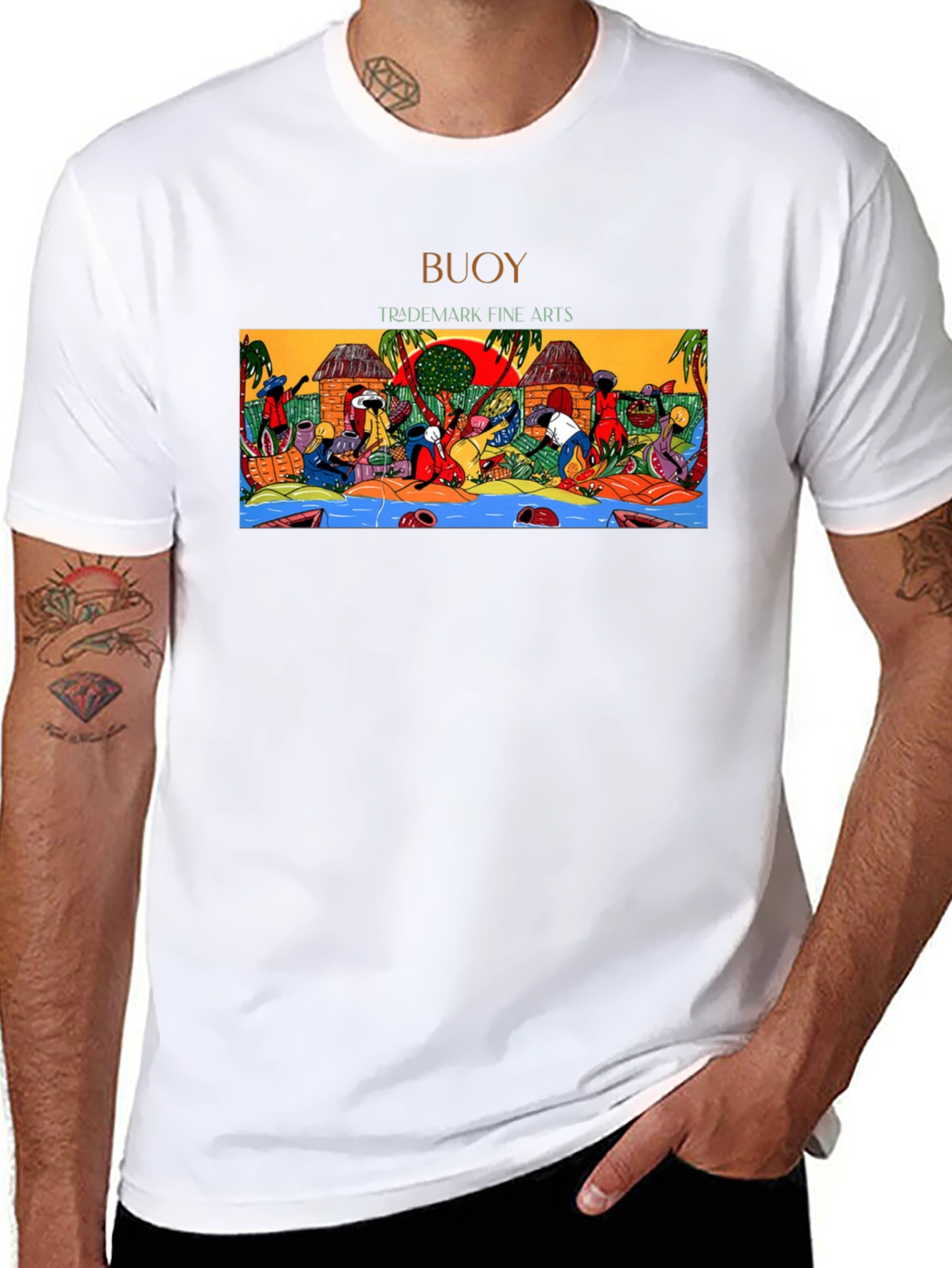 Buoy Trademark Fine Arts Graphic T-Shirt - Black