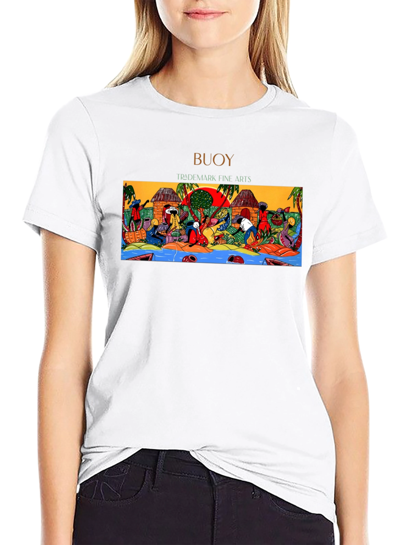 Buoy Trademark Fine Arts Graphic T-Shirt - Black
