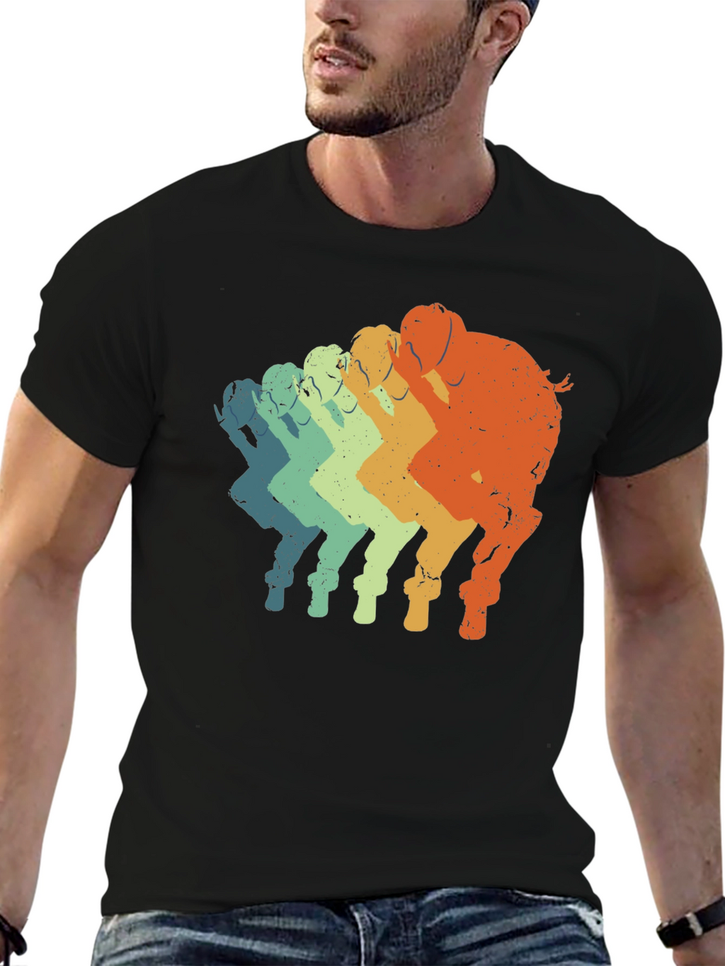 Retro Elephant T-Shirt - Gradient Design