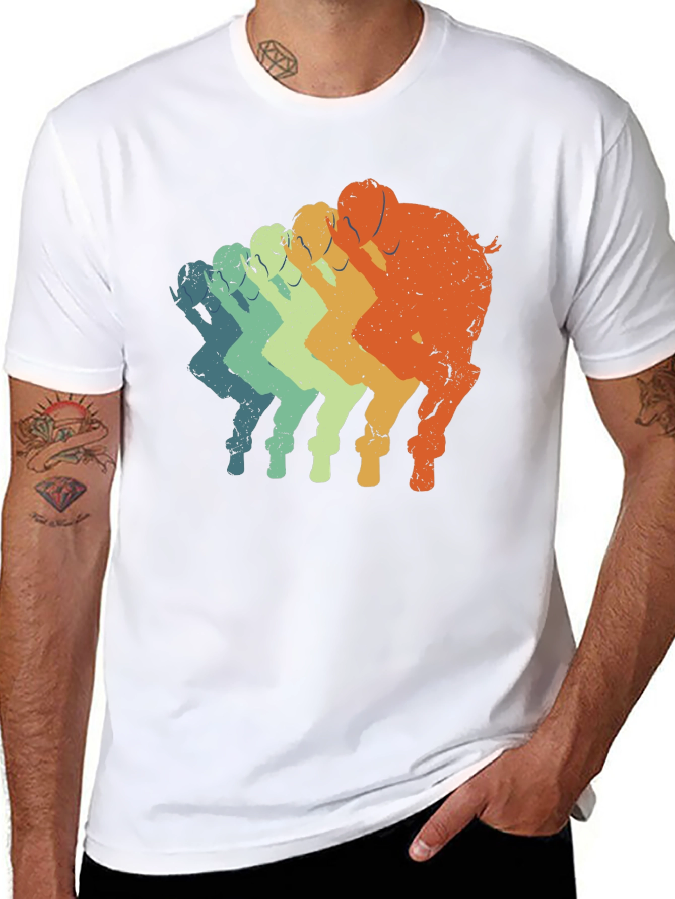Retro Elephant T-Shirt - Gradient Design