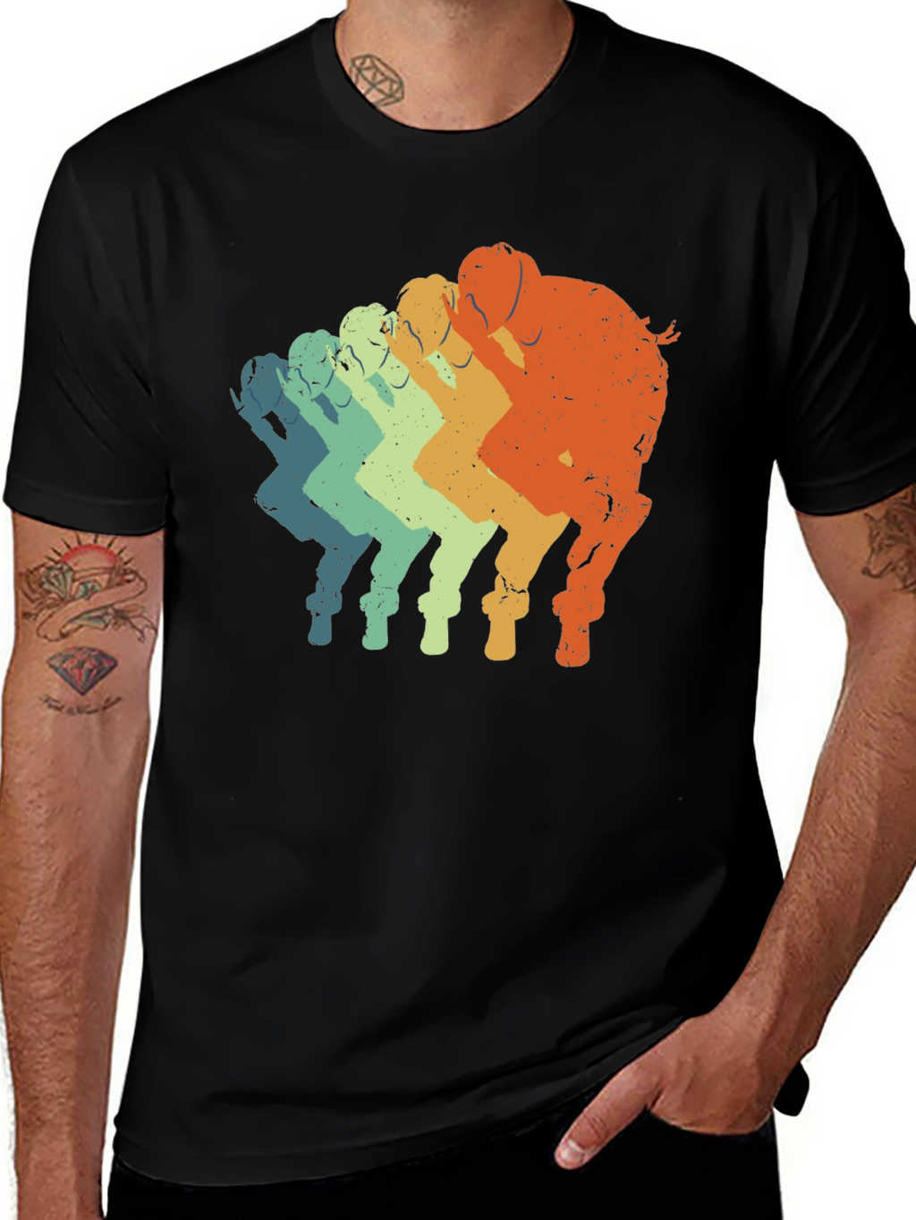 Retro Elephant T-Shirt - Gradient Design