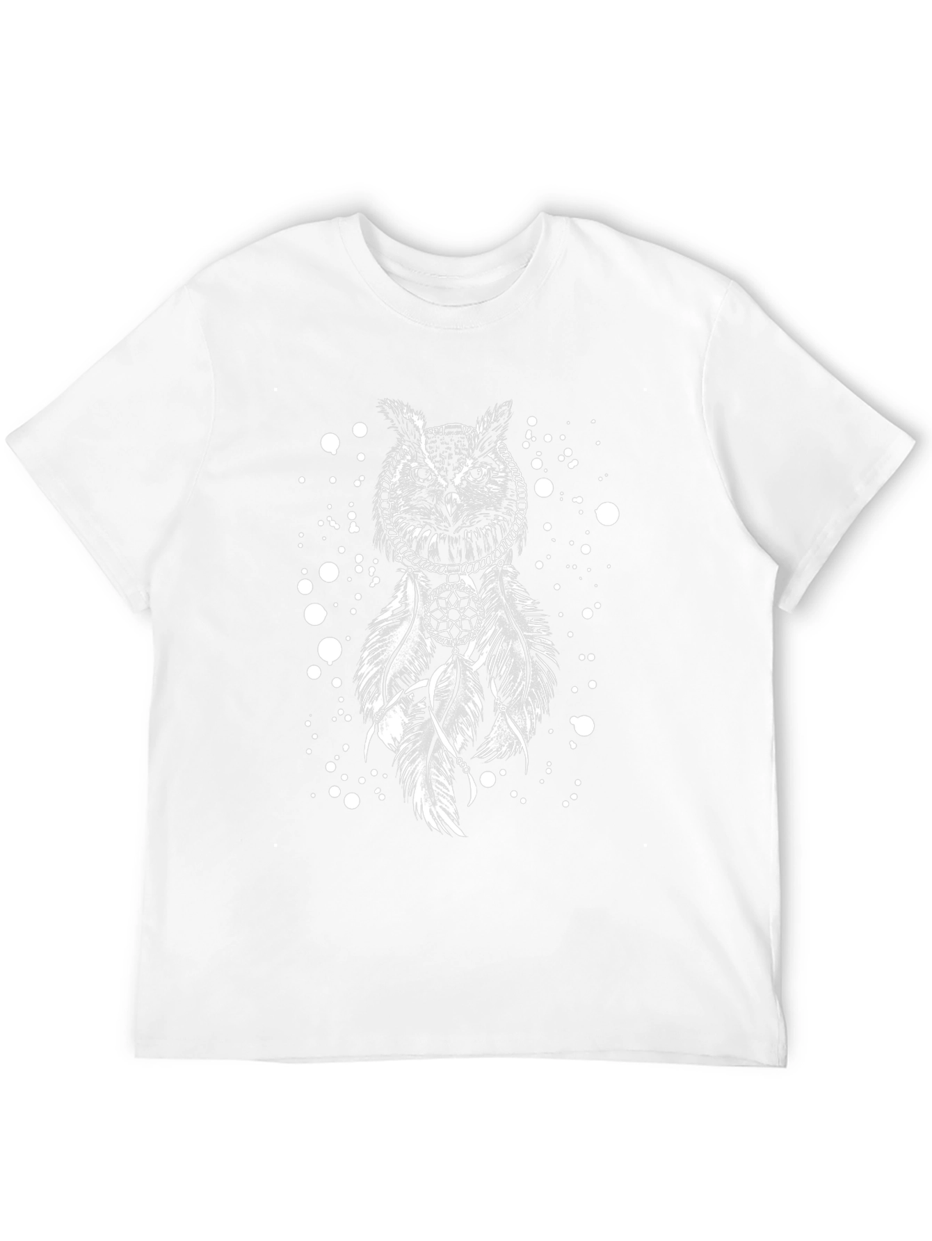 Owl Dreamcatcher Graphic Tee - Black Cotton T-Shirt