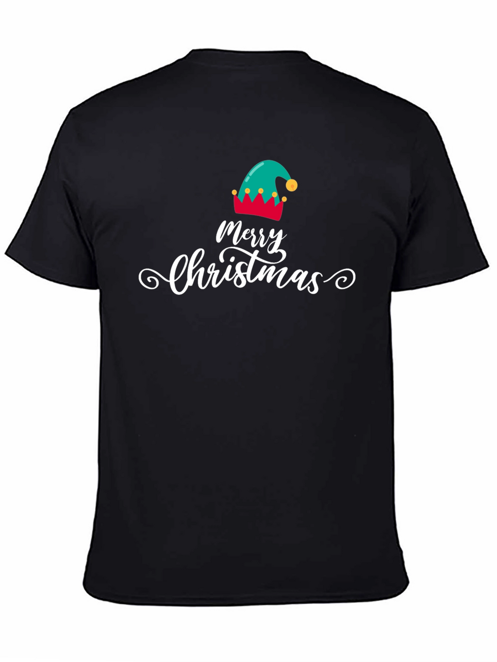 Merry Christmas Elf Hat Graphic T-Shirt